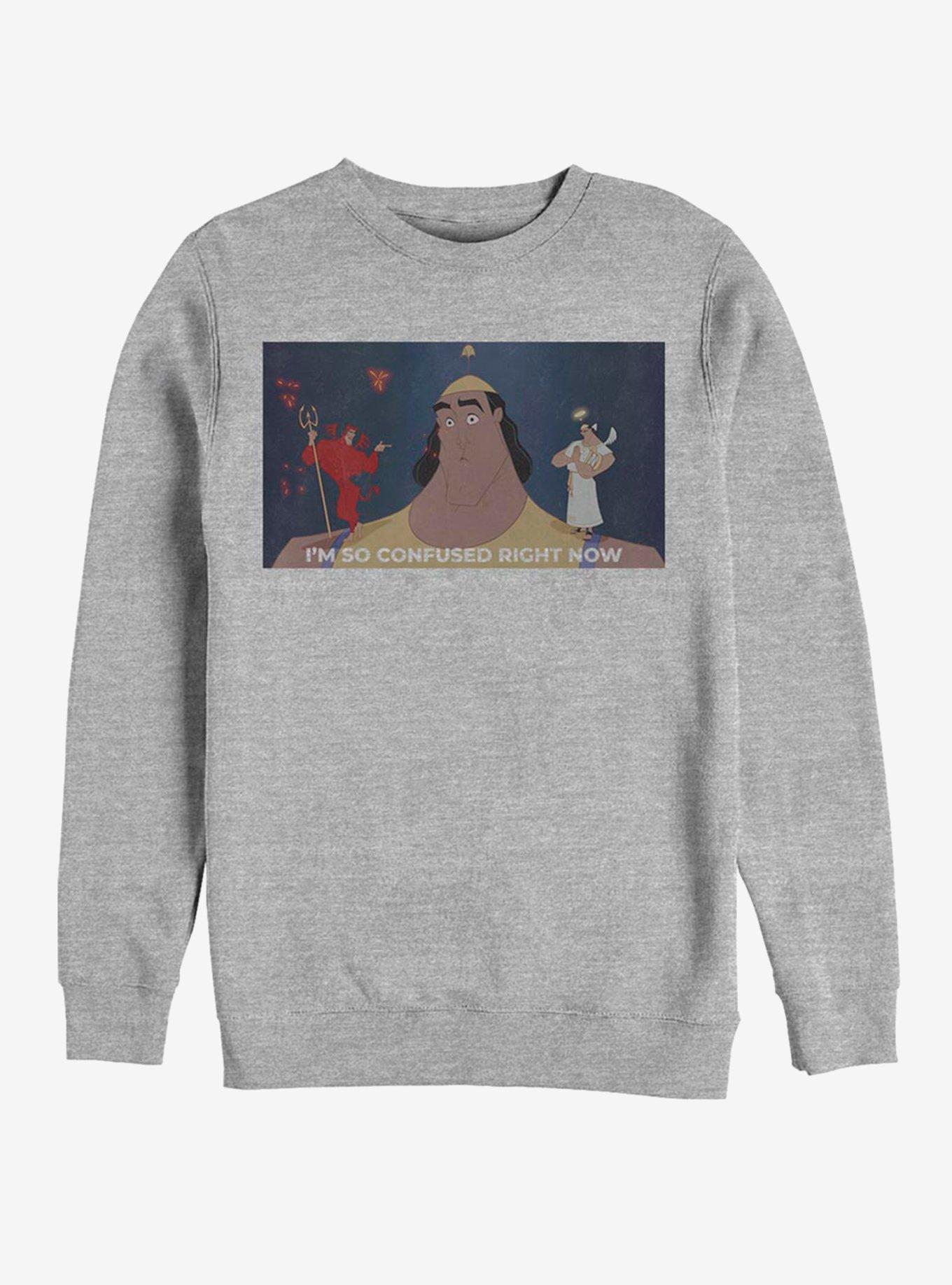 Disney The Emporer's New Groove So Confused Crew Sweatshirt, ATH HTR, hi-res