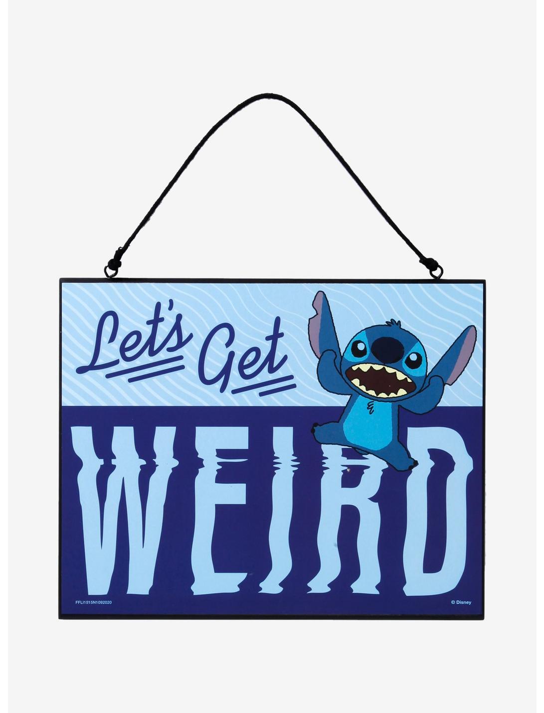 Disney Lilo & Stitch Let's Get Weird Reversible Hanging Sign, , hi-res