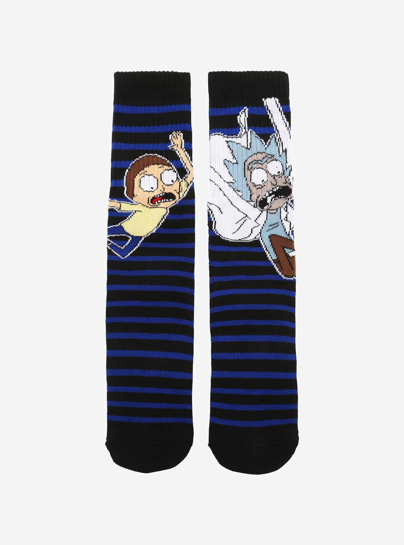 Rick And Morty Falling Stripe Crew Socks, , hi-res