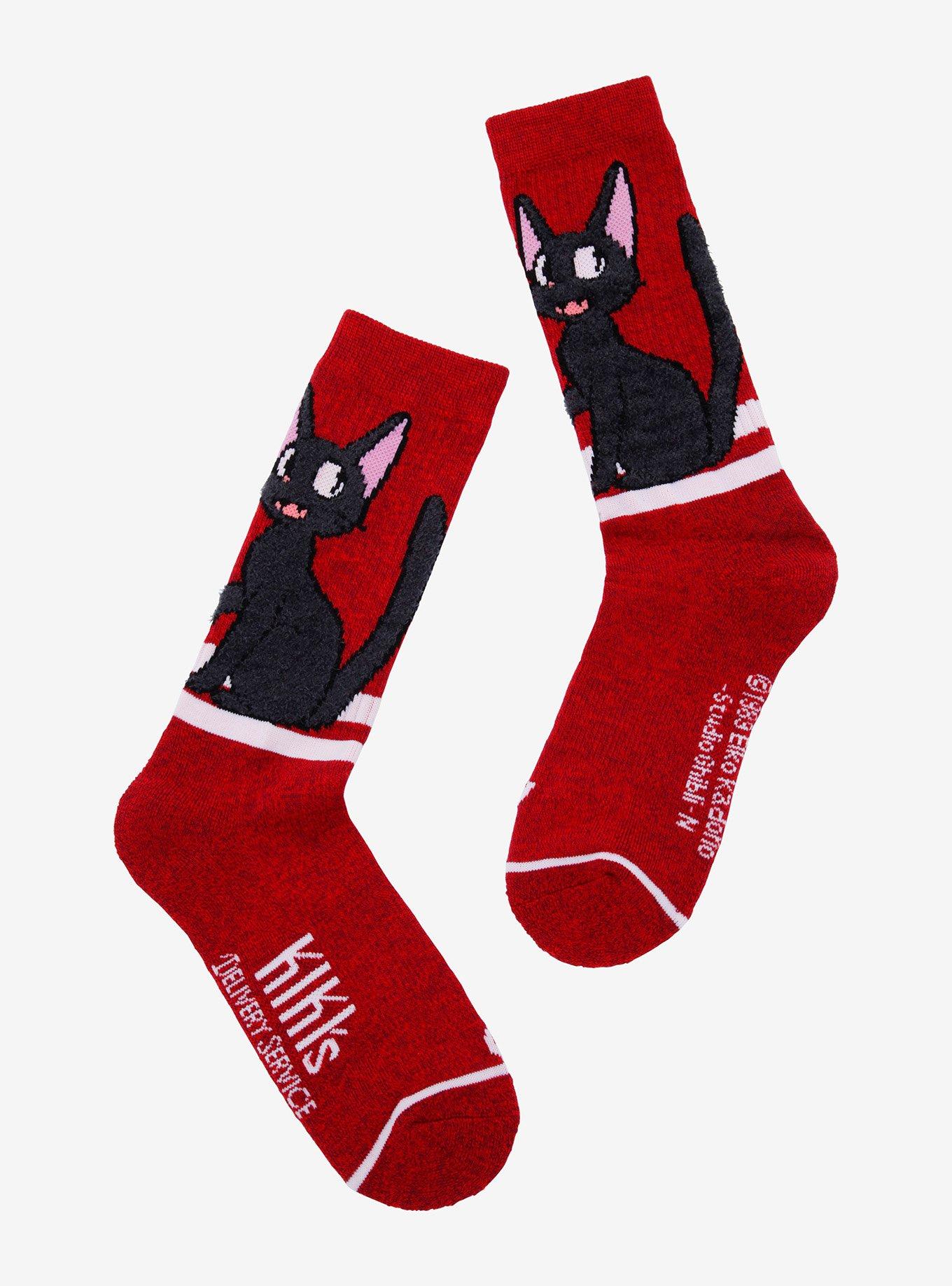 Studio Ghibli Kiki's Delivery Service Jiji Crew Socks, , hi-res