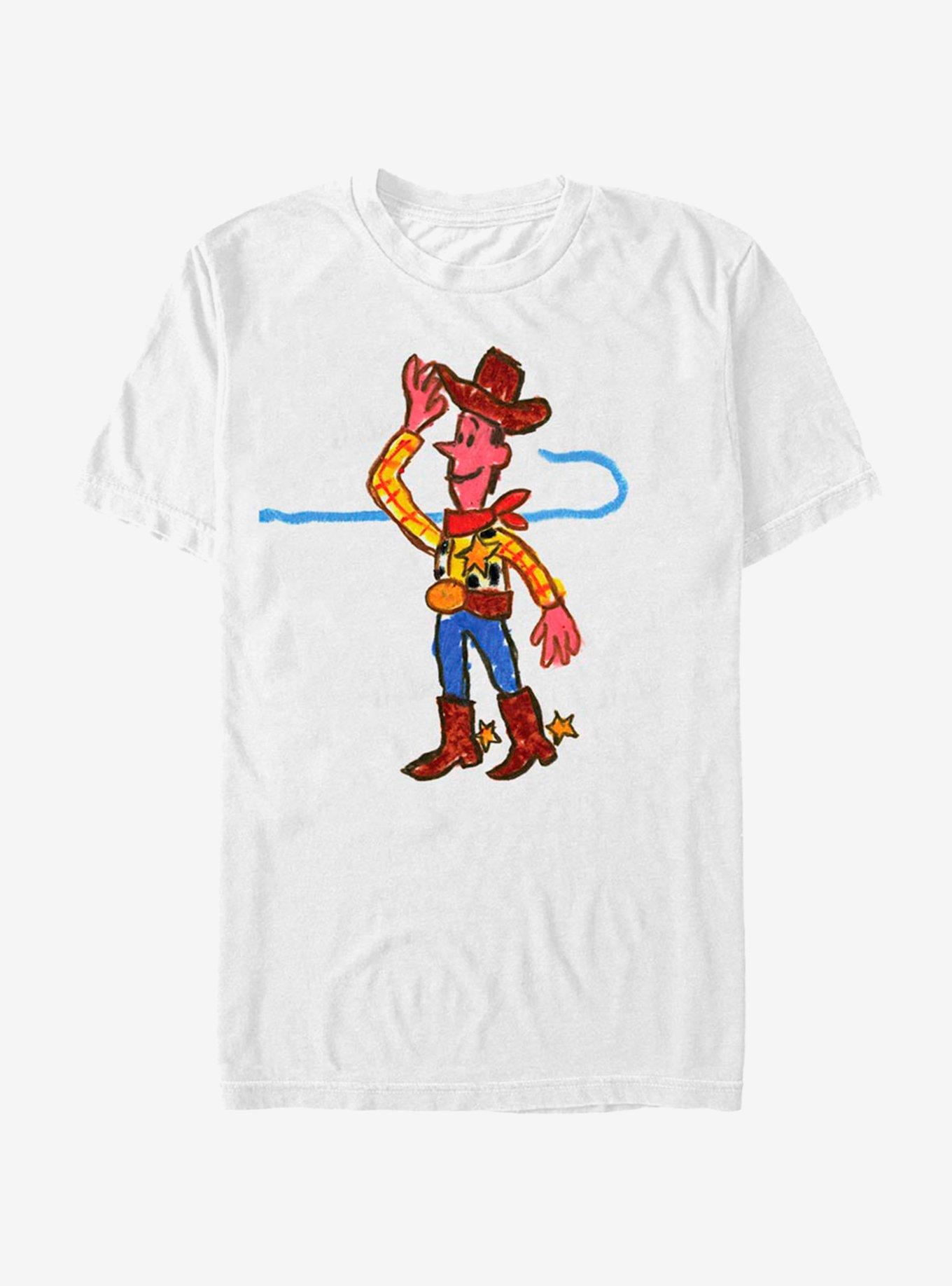 Disney Pixar Toy Story Cute Drawing Woody T-Shirt, WHITE, hi-res