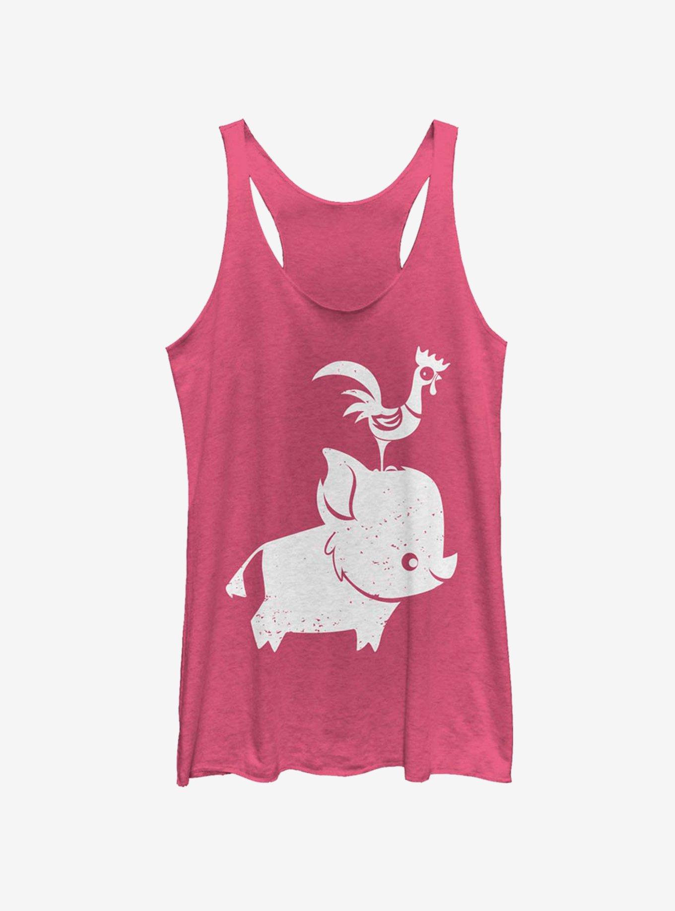 Disney Moana Pua And Hei Hei Girls Tank, PINK HTR, hi-res