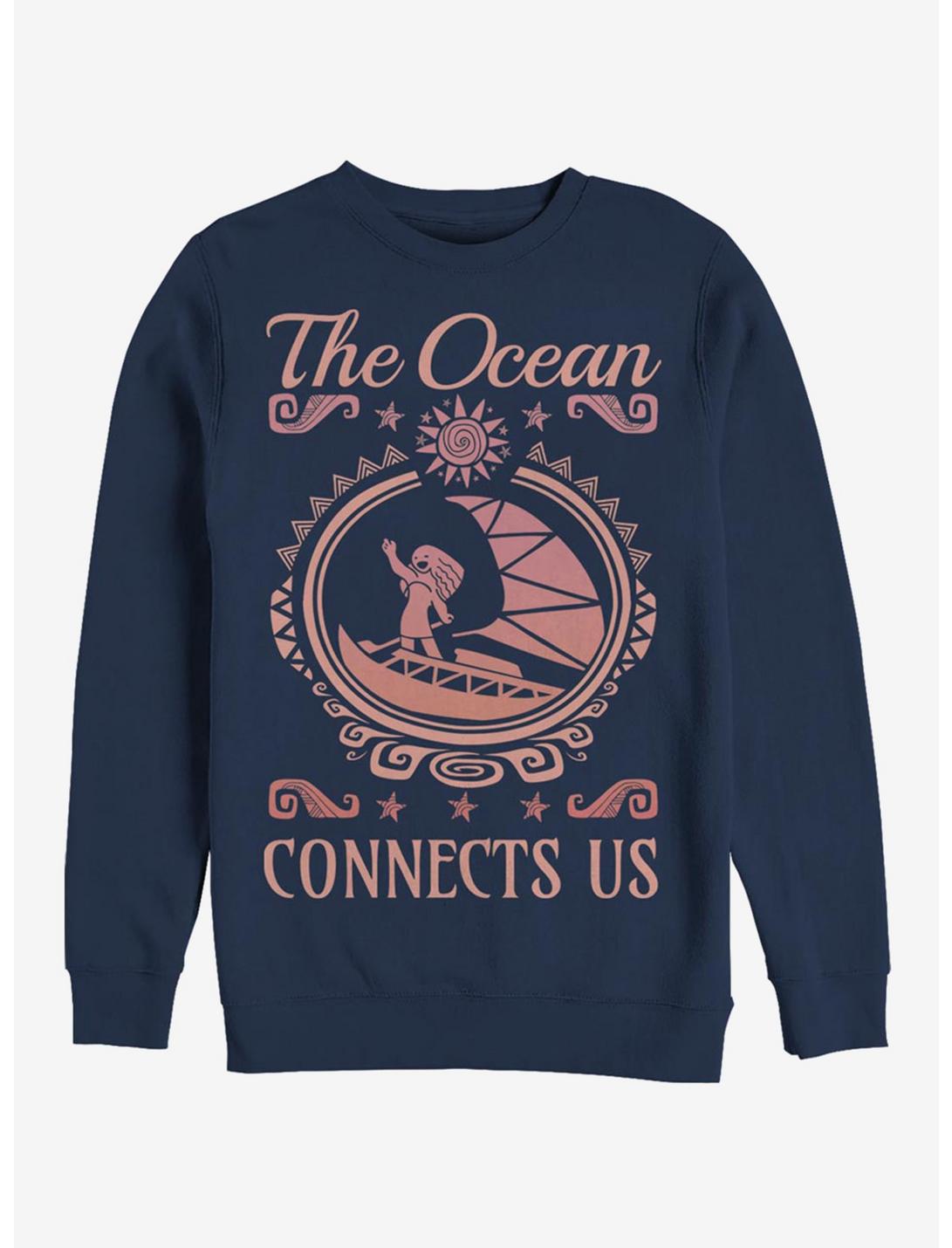 Disney Moana Connect Us Crew Sweatshirt, ROYAL, hi-res