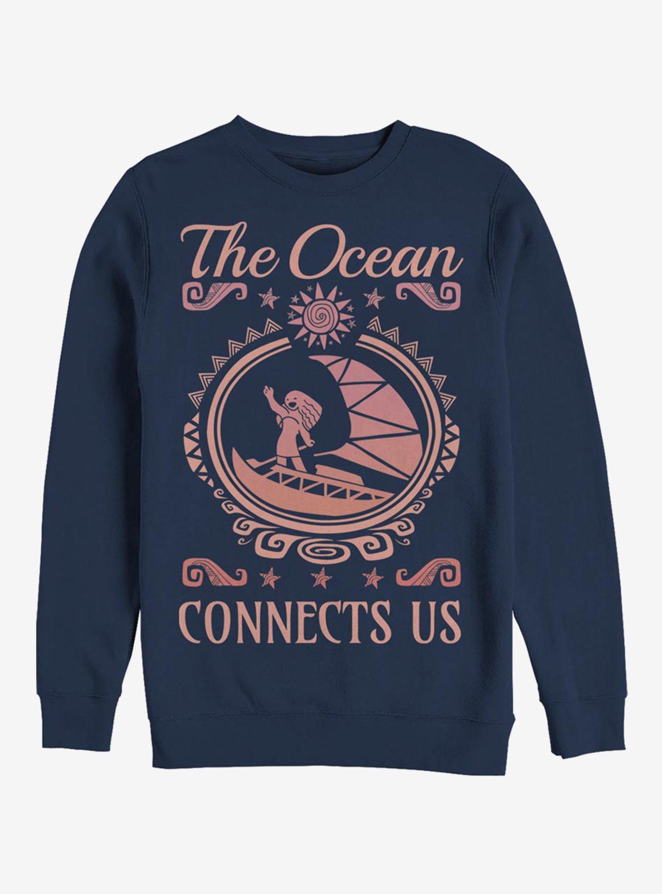 Disney Moana Connect Us Crew Sweatshirt, ROYAL, hi-res