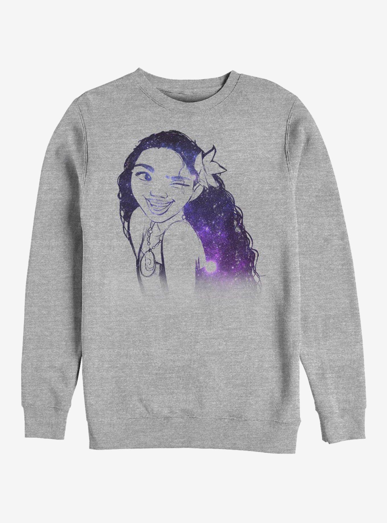 Disney Moana Constellation Moana Hair Crew Sweatshirt, ATH HTR, hi-res