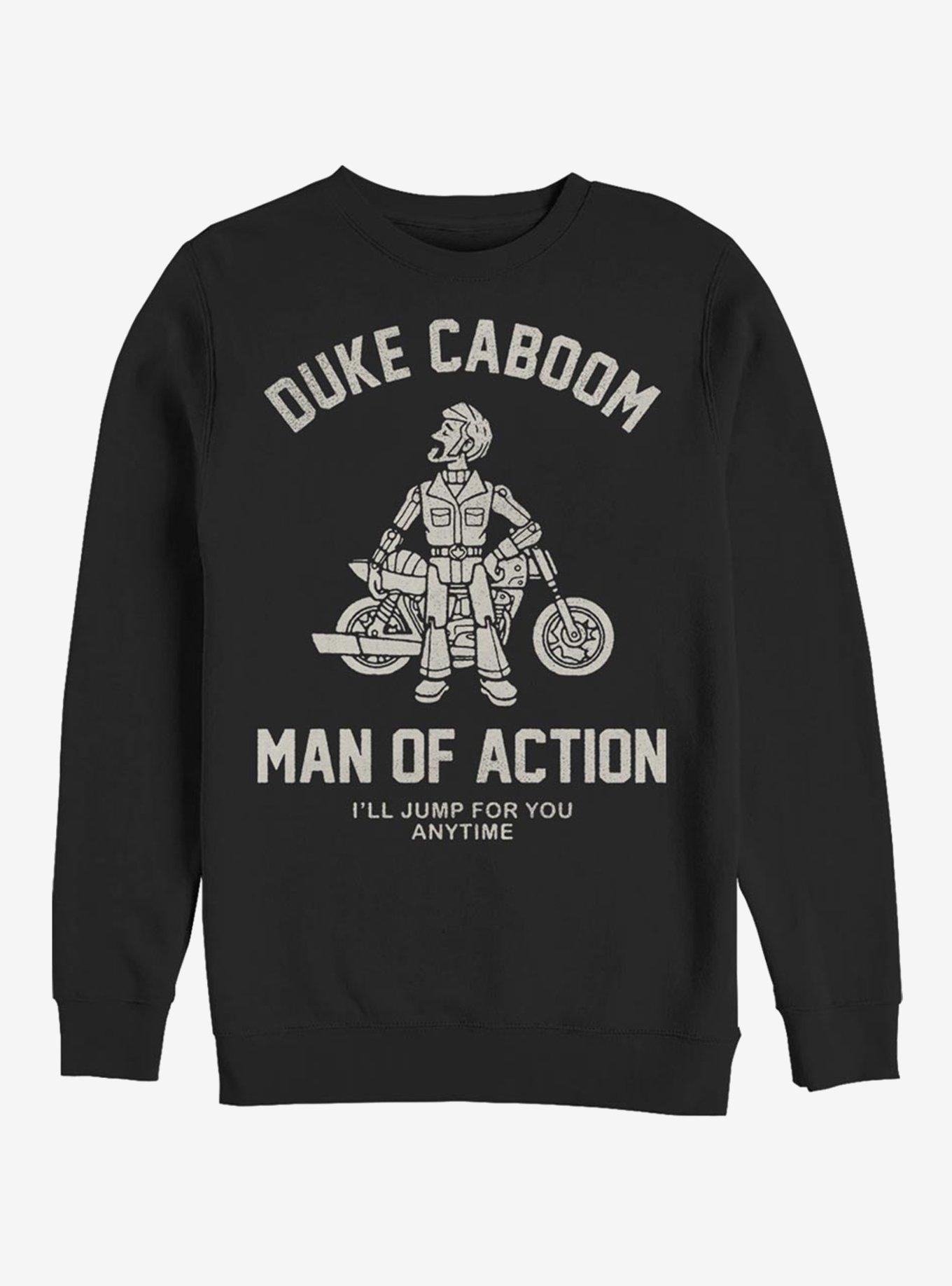 Disney Pixar Toy Story 4 Duke Caboom Crew Sweatshirt, BLACK, hi-res