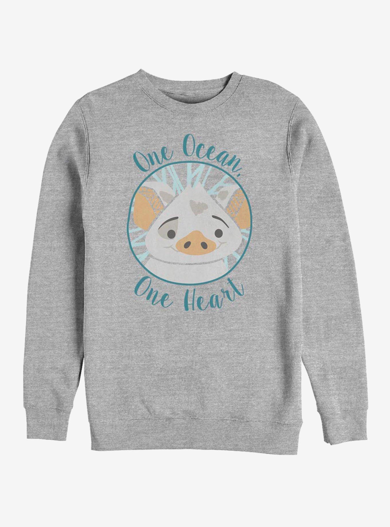 Disney Moana One Heart Crew Sweatshirt, ATH HTR, hi-res