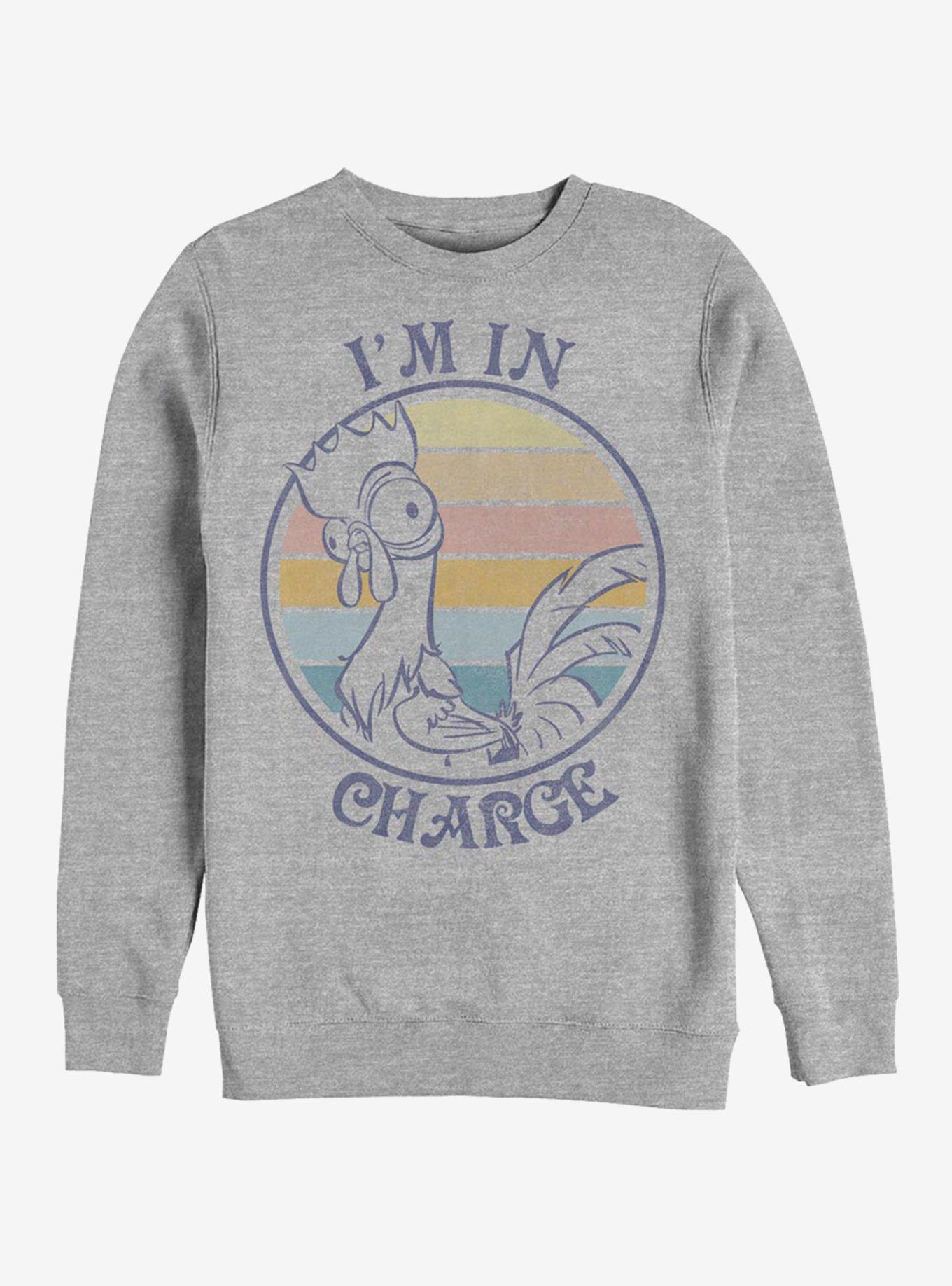 Disney Moana Sunset Hei Hei Crew Sweatshirt, ATH HTR, hi-res