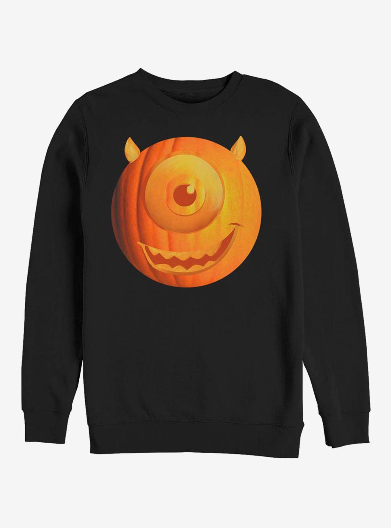 Disney Pixar Monsters University Pumpkin Mike Crew Sweatshirt, BLACK, hi-res