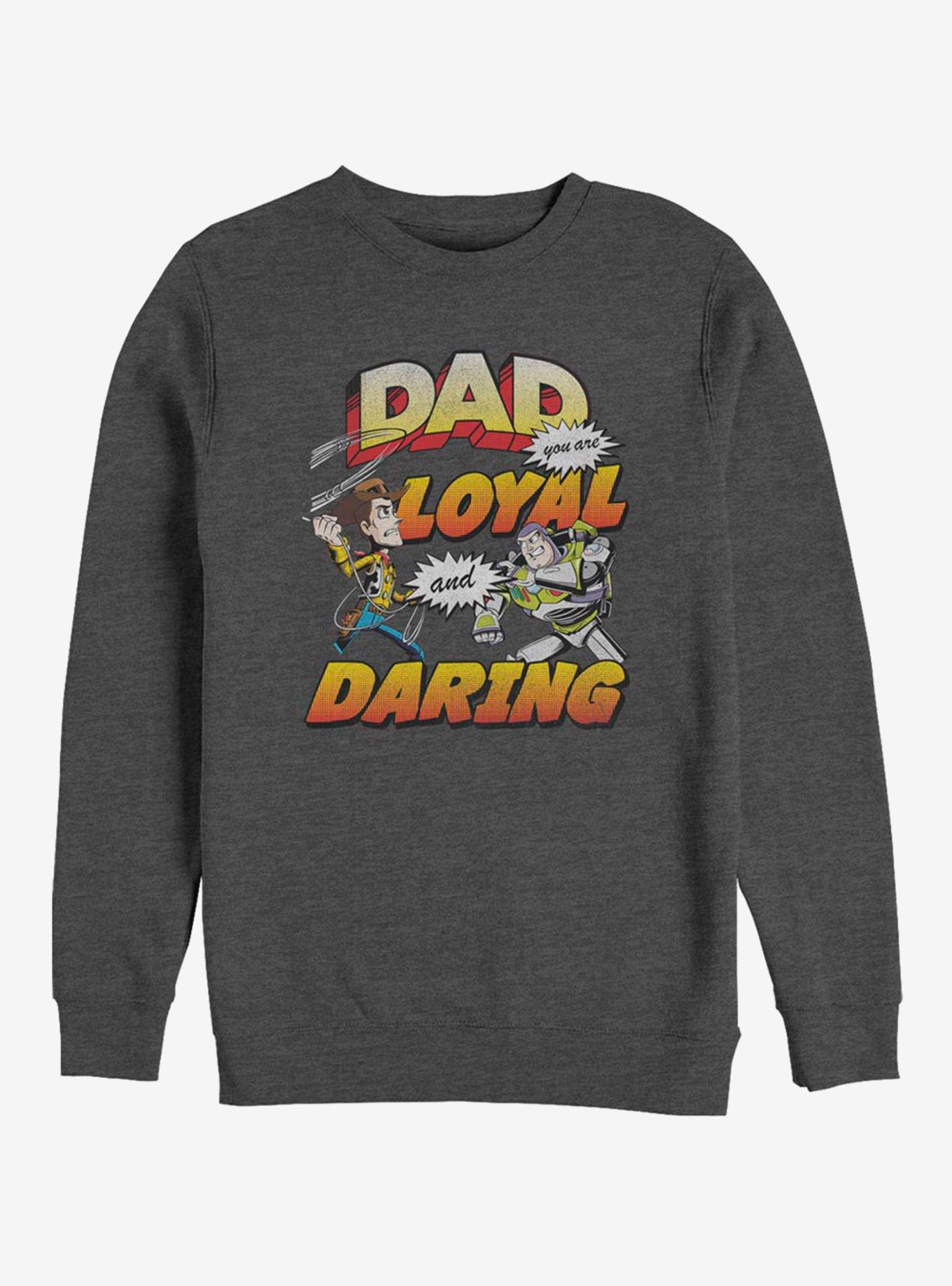 Disney Pixar Toy Story Loyal And Daring Crew Sweatshirt, CHAR HTR, hi-res