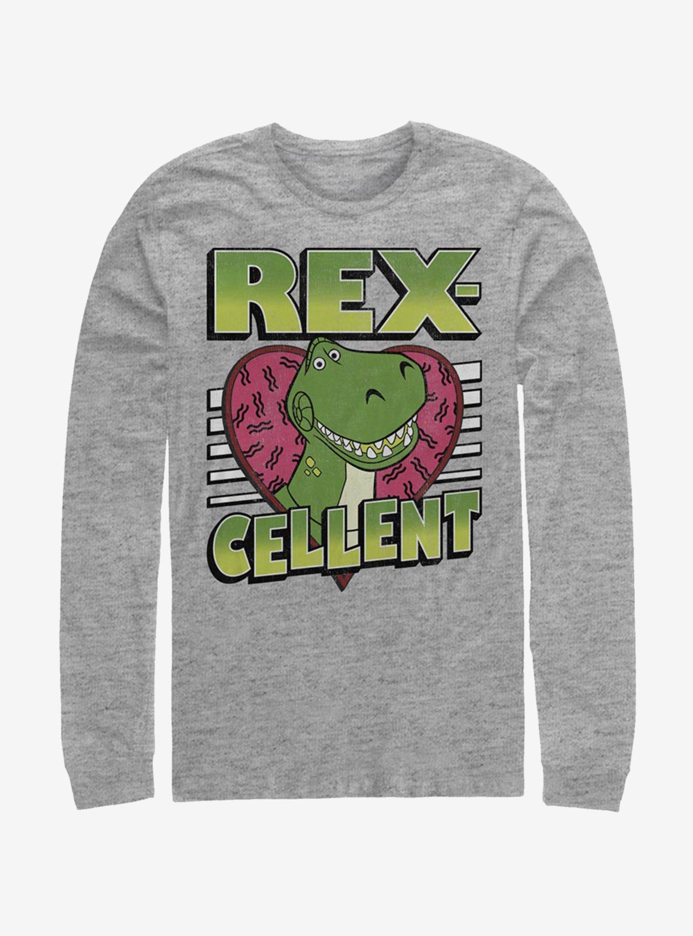 Disney Pixar Toy Story Rexcellent Heart Long-Sleeve T-Shirt, ATH HTR, hi-res