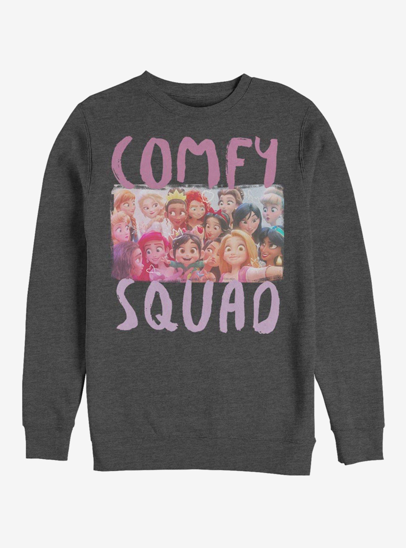 Disney Wreck-It Ralph Comfy Squad Selfie Crew Sweatshirt, CHAR HTR, hi-res