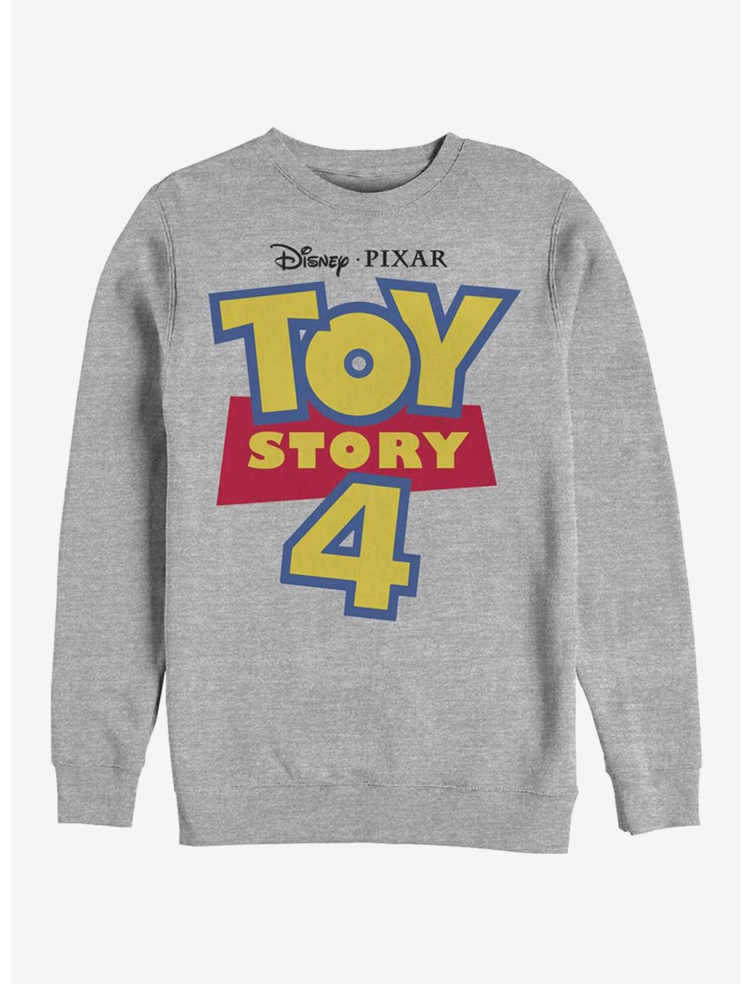 Disney Pixar Toy Story 4 Full Color Logo Crew Sweatshirt, ATH HTR, hi-res