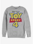 Disney Pixar Toy Story 4 Full Color Logo Crew Sweatshirt, ATH HTR, hi-res