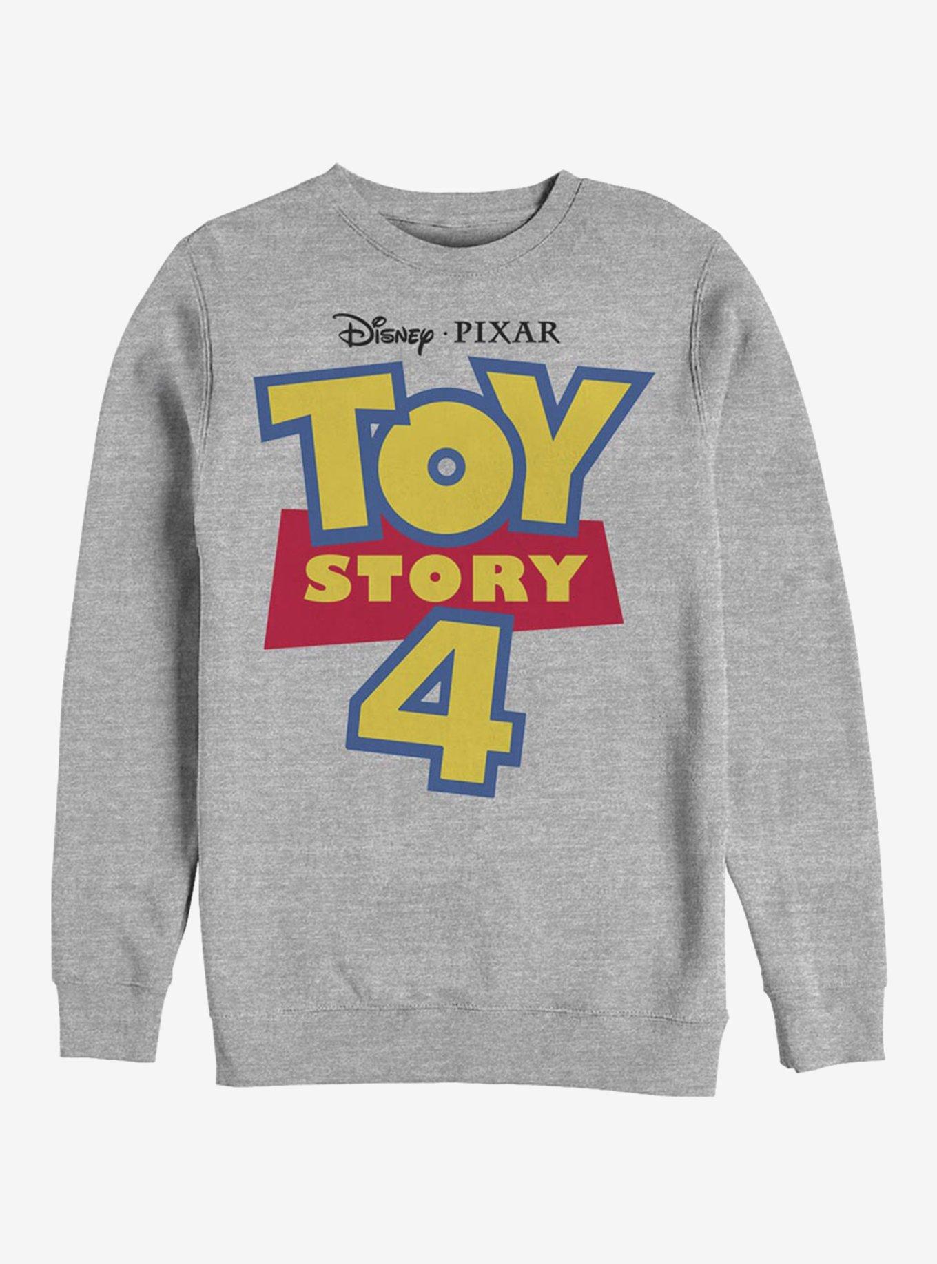 Disney Pixar Toy Story 4 Full Color Logo Crew Sweatshirt, ATH HTR, hi-res