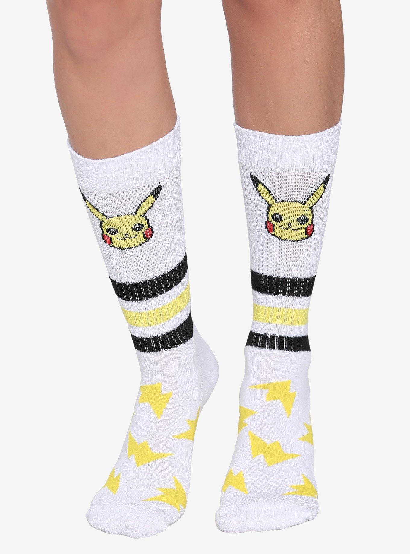 Pokemon Pikachu Stripe & Bolts Crew Socks, , hi-res