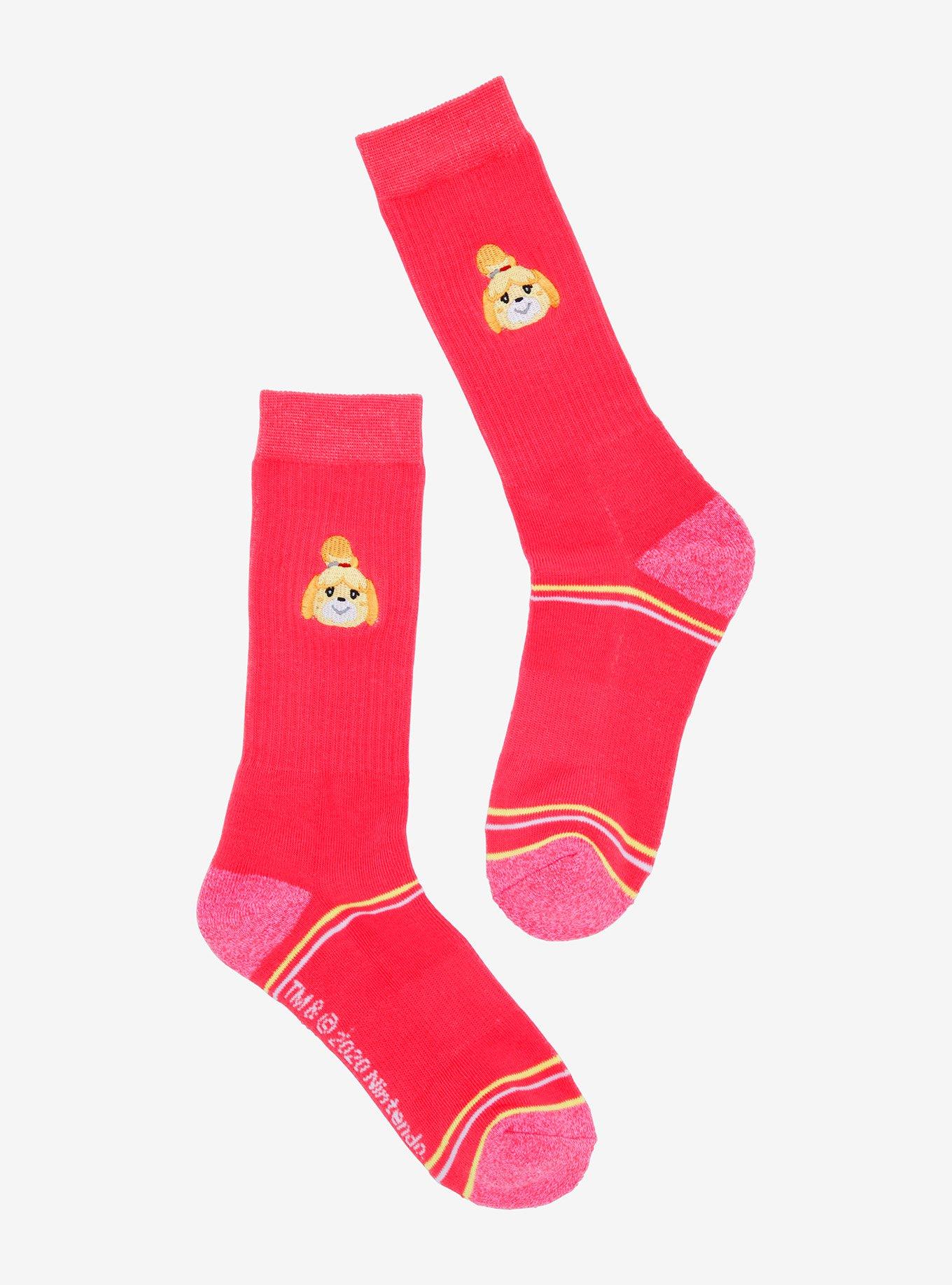 Animal Crossing Pink Isabella Crew Socks, , hi-res