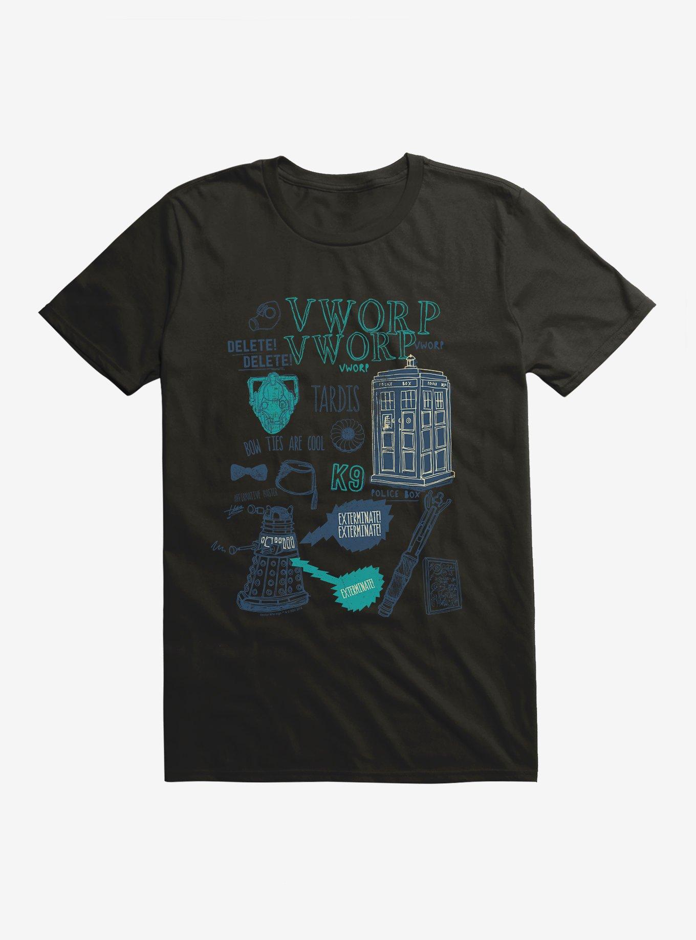 Doctor Who TARDIS Outlined Icons T-Shirt