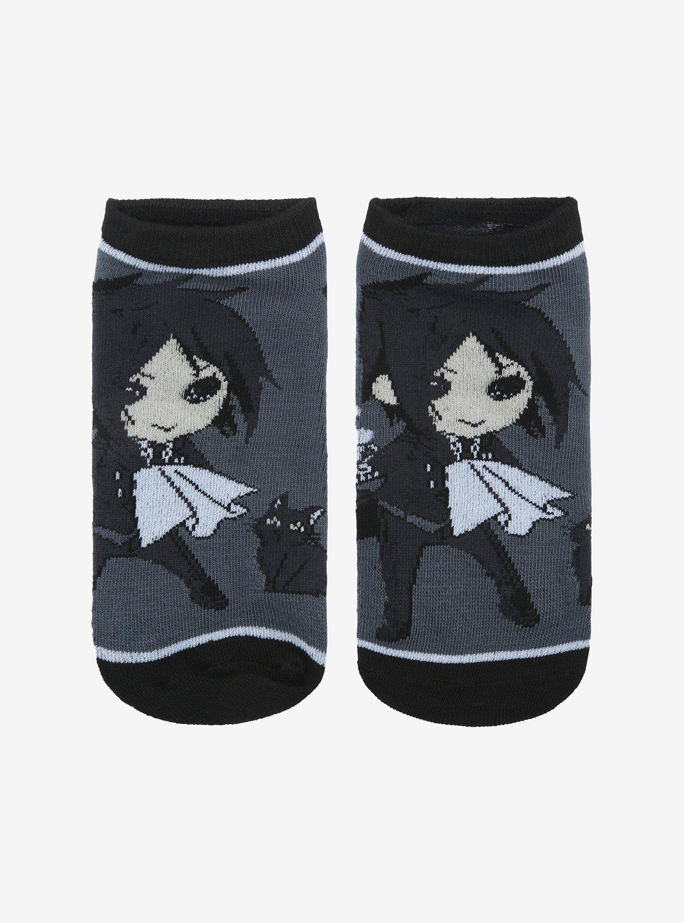 Black Butler Sebastian & Black Cat No-Show Socks, , hi-res