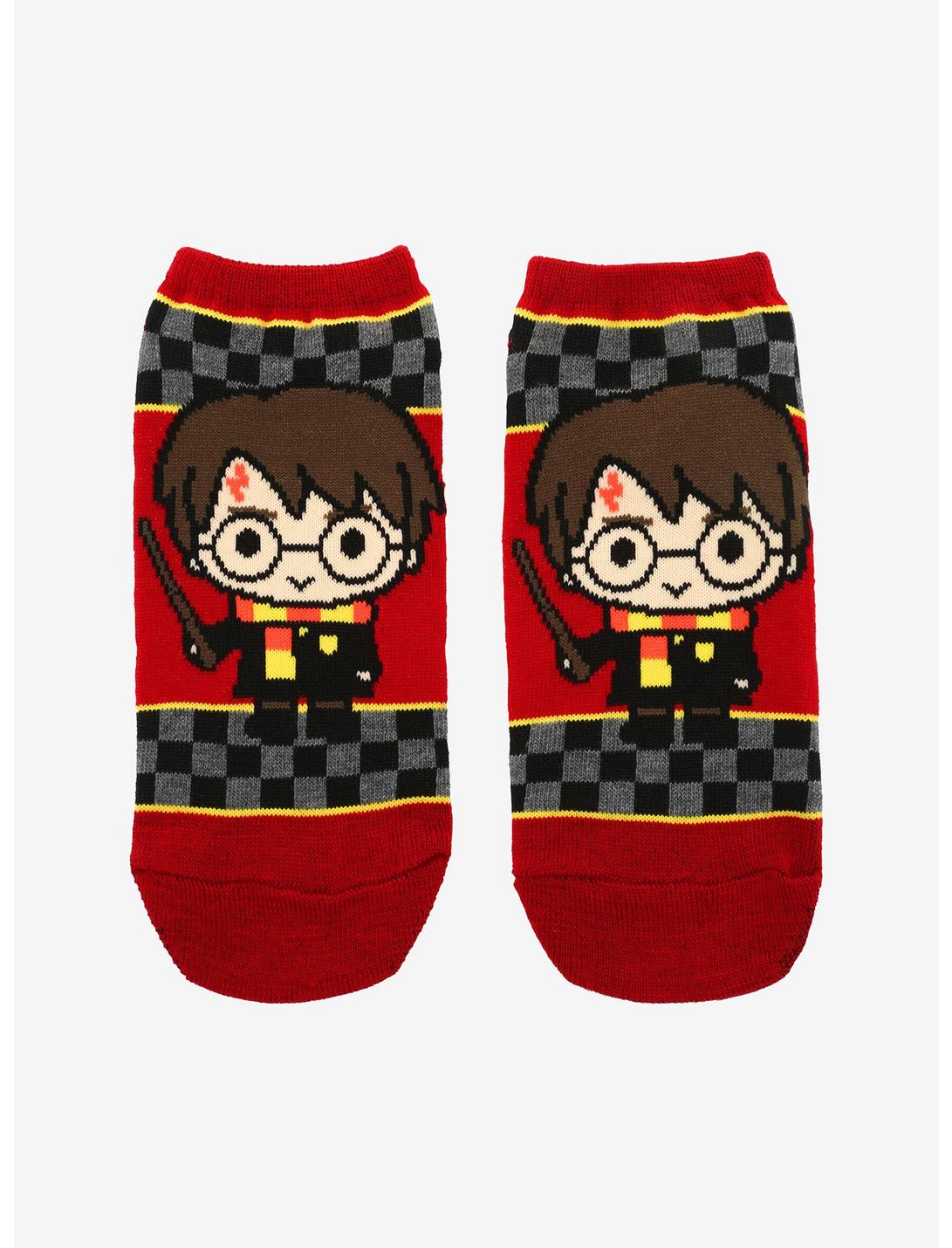 Harry Potter Chibi Checkered No-Show Socks, , hi-res