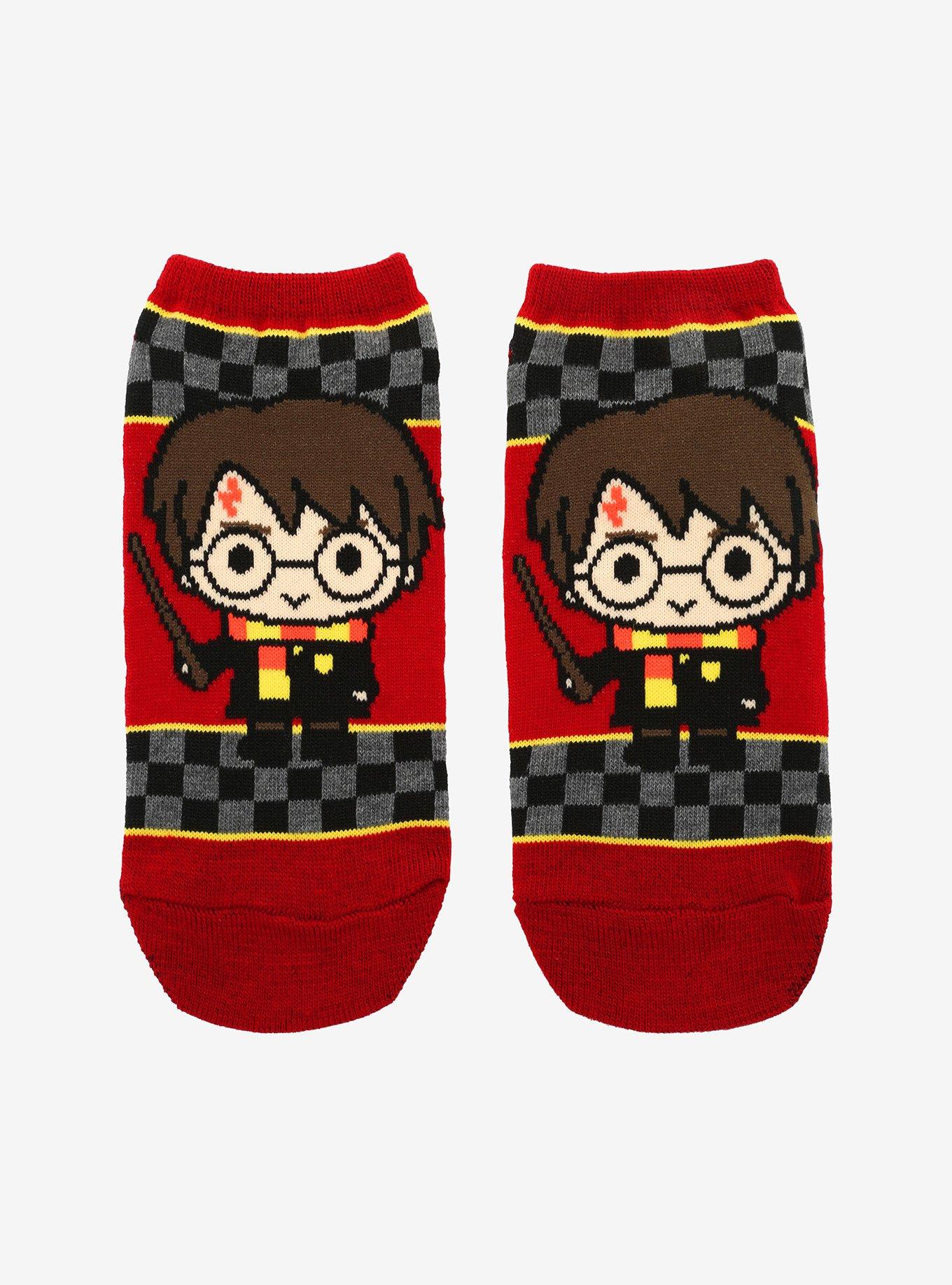 Harry Potter Chibi Checkered No-Show Socks, , hi-res