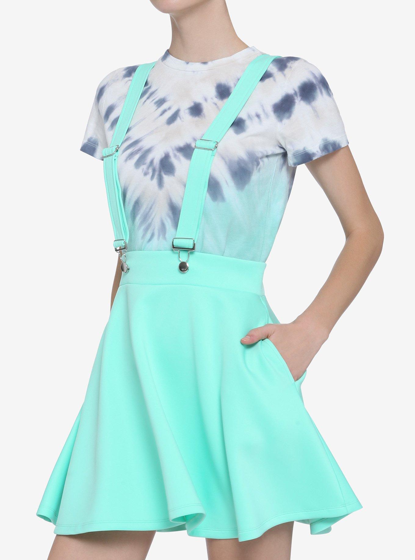 Mint Suspender Circle Skirt, MINT, hi-res