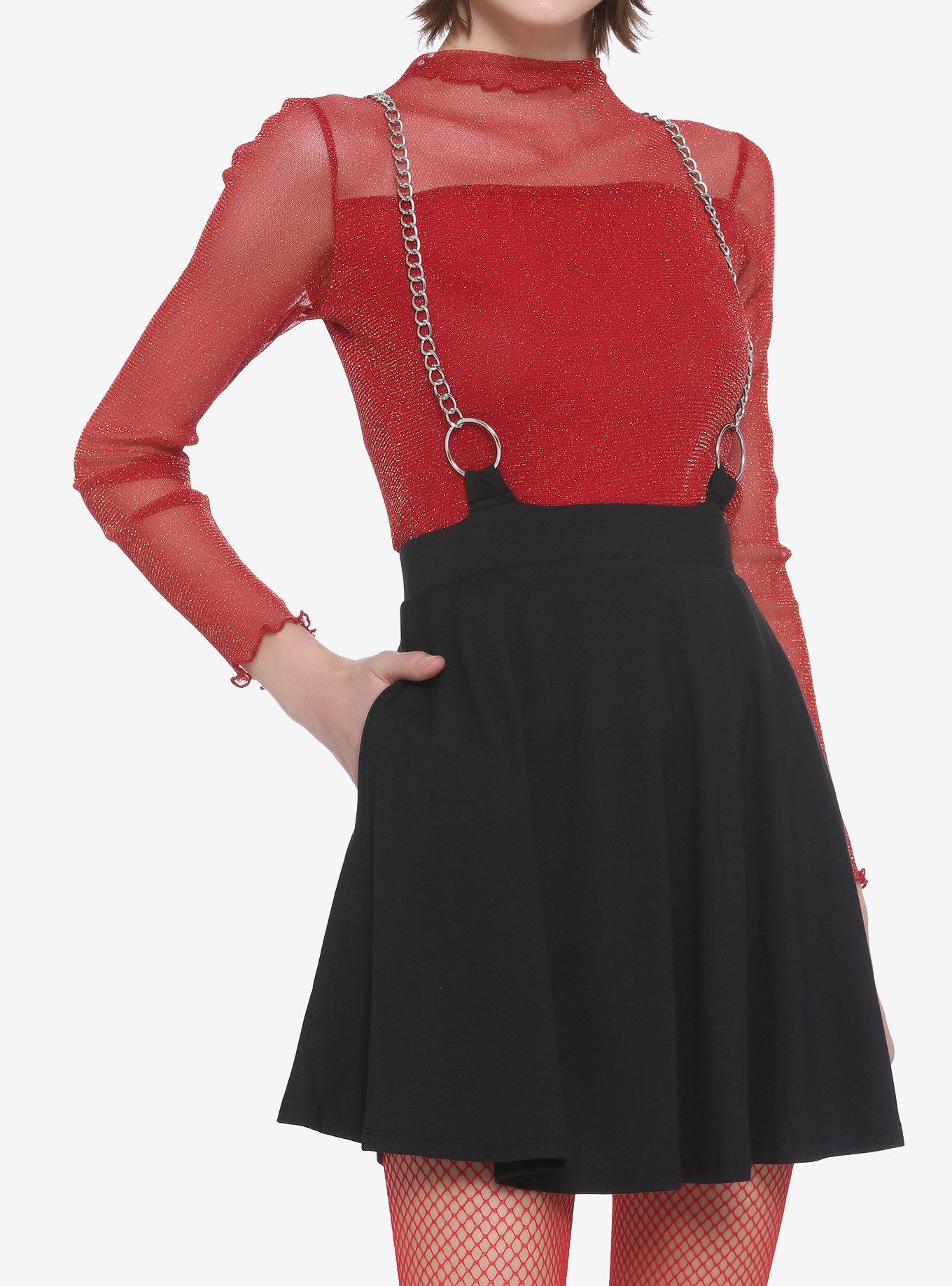 ORing Chain Suspender Skirt BLACK Hot Topic