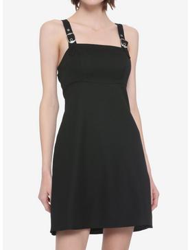Black Buckle Strap Pinafore Dress, , hi-res