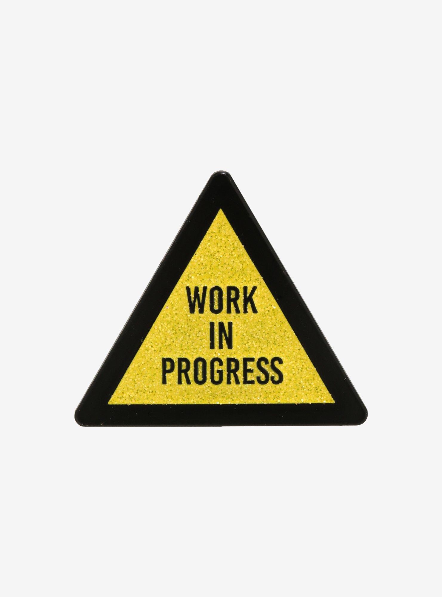 Work In Progress Glitter Enamel Pin, , hi-res