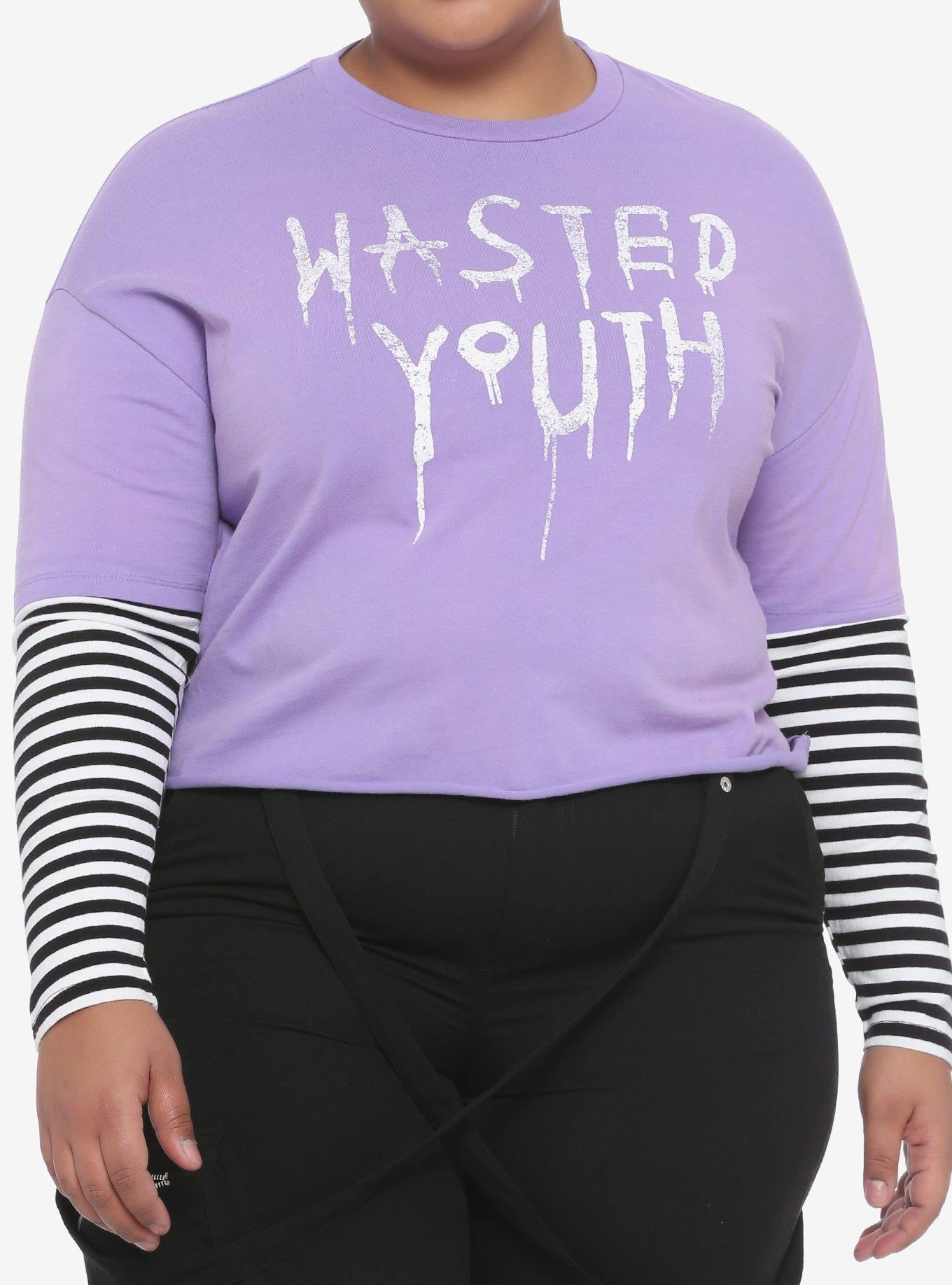 Wasted Youth Girls Crop Long-Sleeve T-Shirt Plus Size | Hot Topic