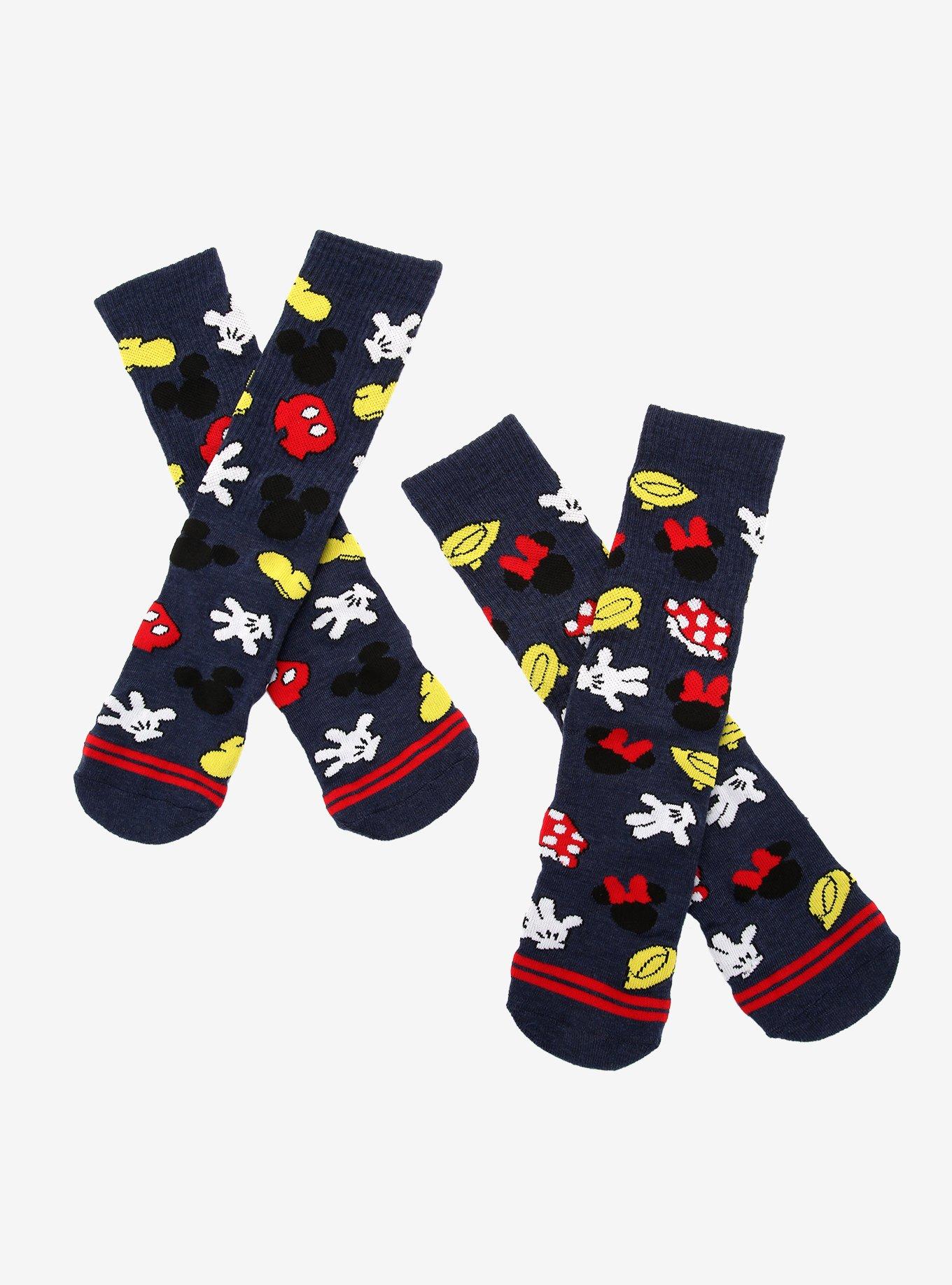 Disney Mickey & Minnie Icons Allover Print Crew Sock Set, , hi-res