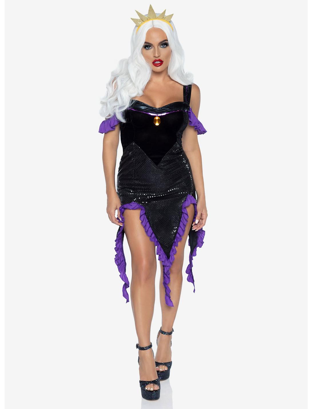 2 Piece Sultry Sea Witch Costume, BLACK  PURPLE, hi-res