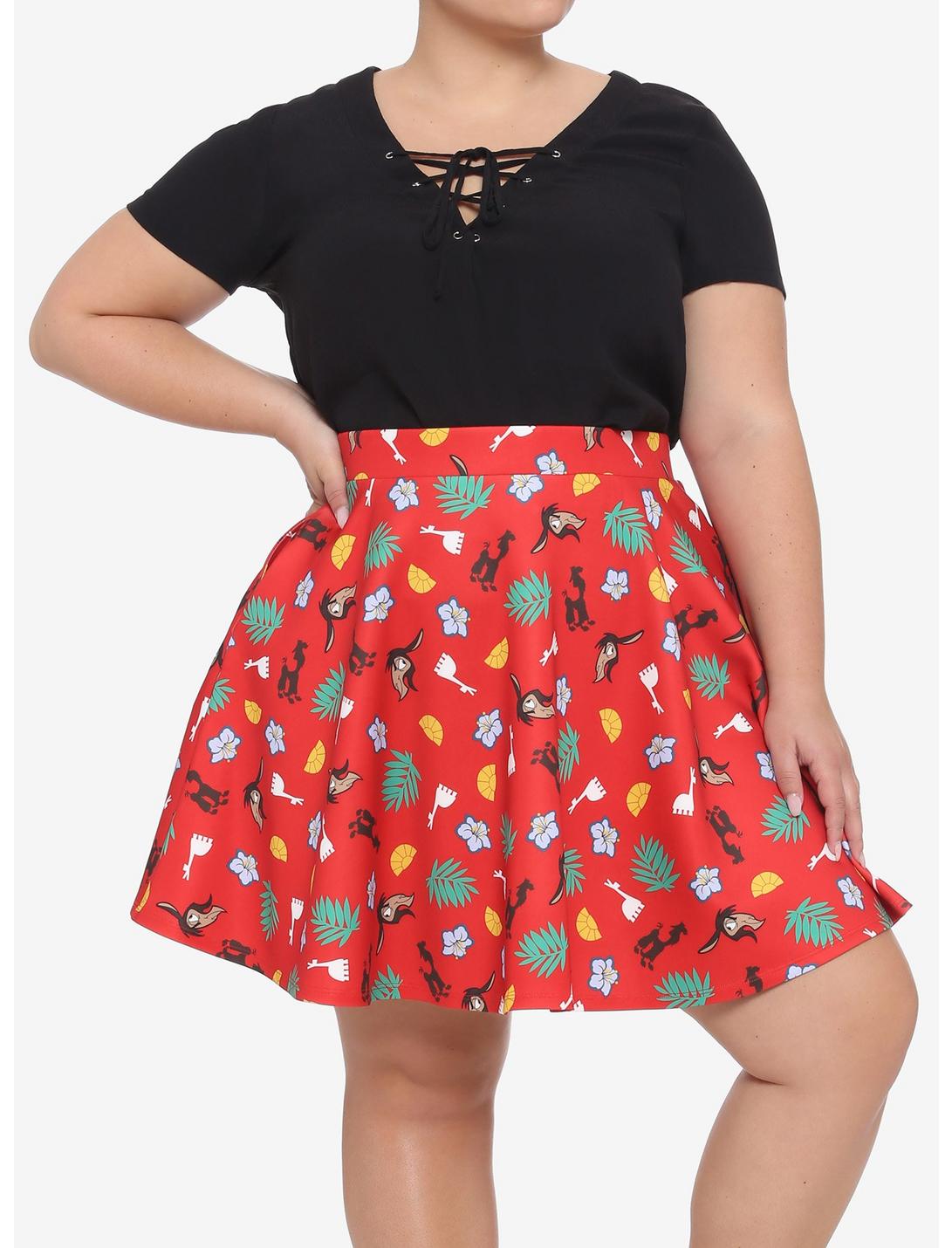 Disney The Emperor's New Groove Llama Icons Scuba Skirt Plus Size, MULTI, hi-res