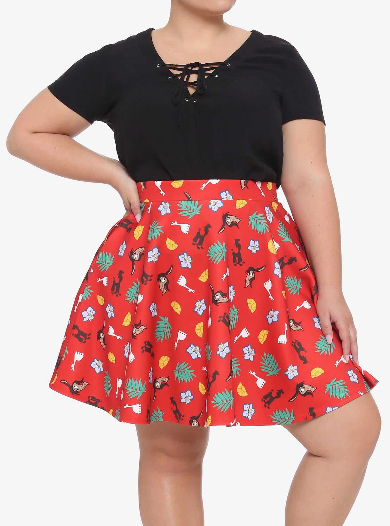 Disney The Emperor's New Groove Llama Icons Scuba Skirt Plus Size, MULTI, hi-res