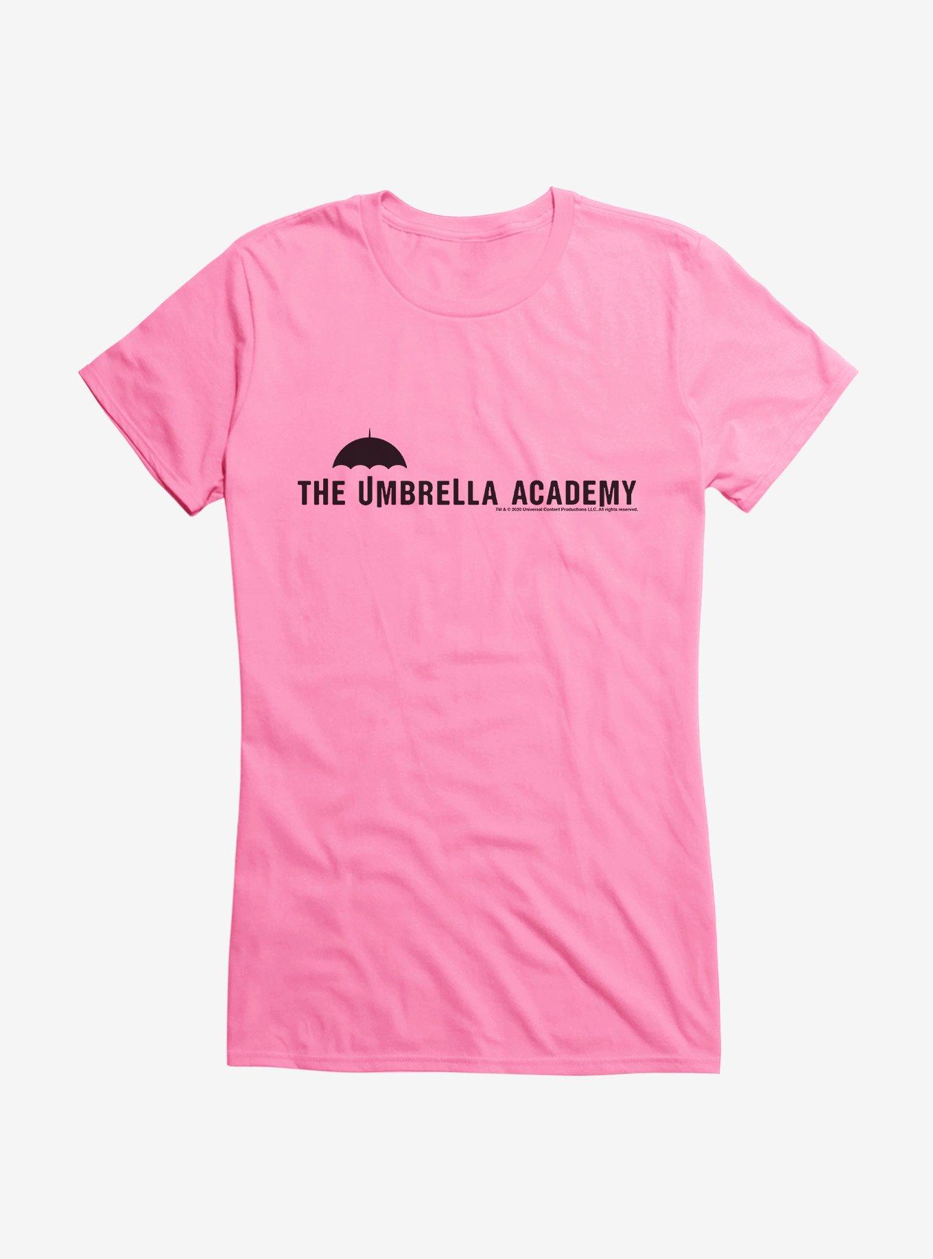 The Umbrella Academy Bold Logo Girls T-Shirt, CHARITY PINK, hi-res