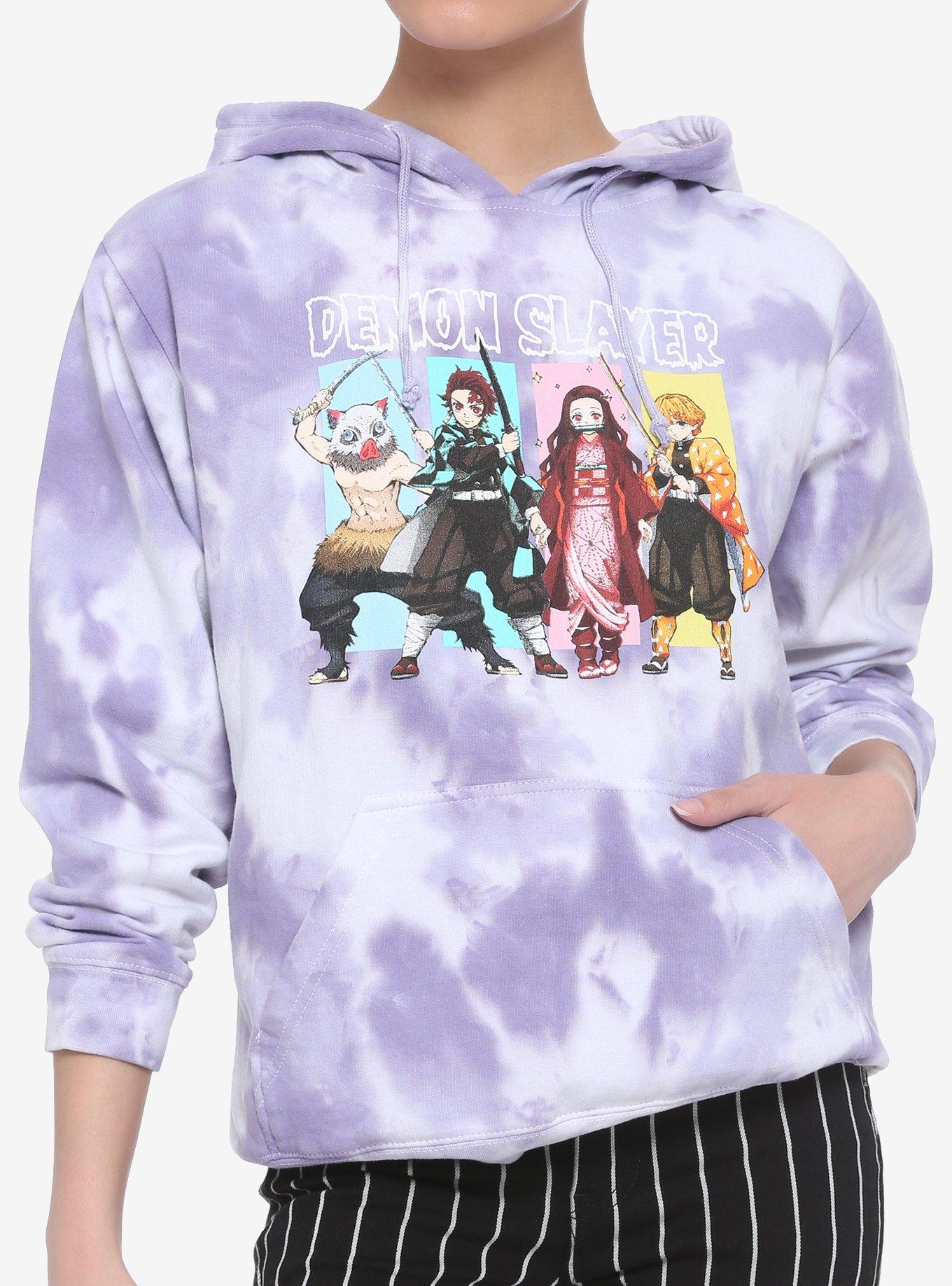 Demon Slayer Kimetsu No Yaiba Character Panels Tie Dye Girls Hoodie