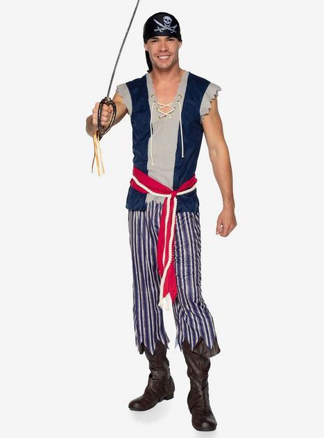 3 Piece Plank Walking Pirate Costume | Hot Topic
