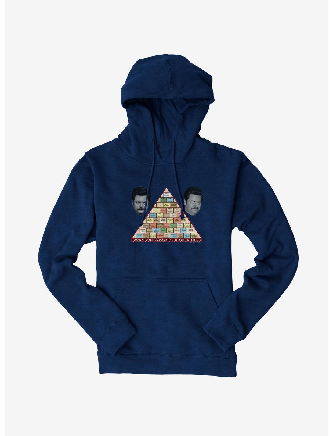 Parks And Recreation Swanson Pyramid Of Greatness Hoodie, NAVY, hi-res