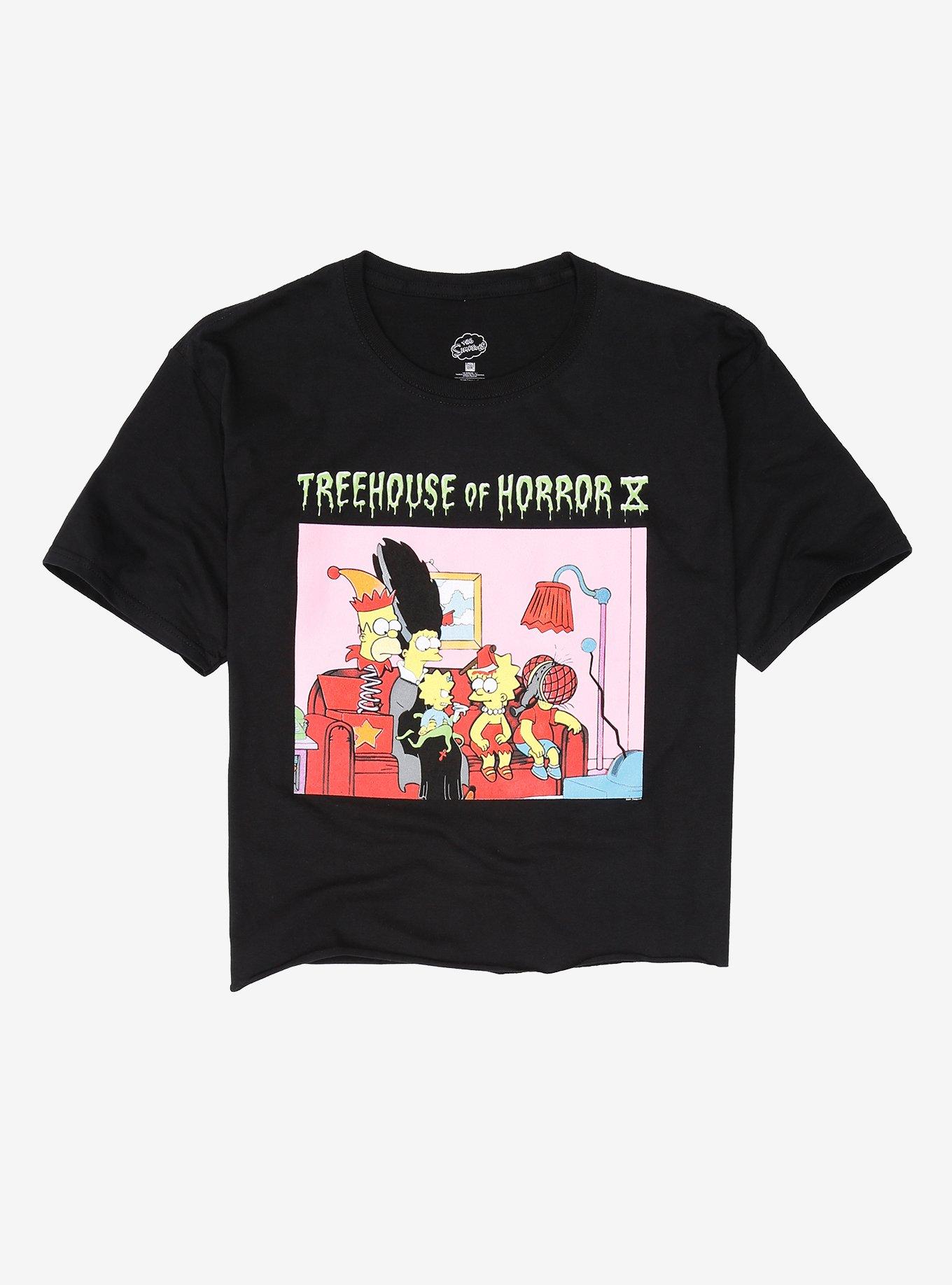 The Simpsons Treehouse Of Horror X Couch Girls Crop T-Shirt, MULTI, hi-res