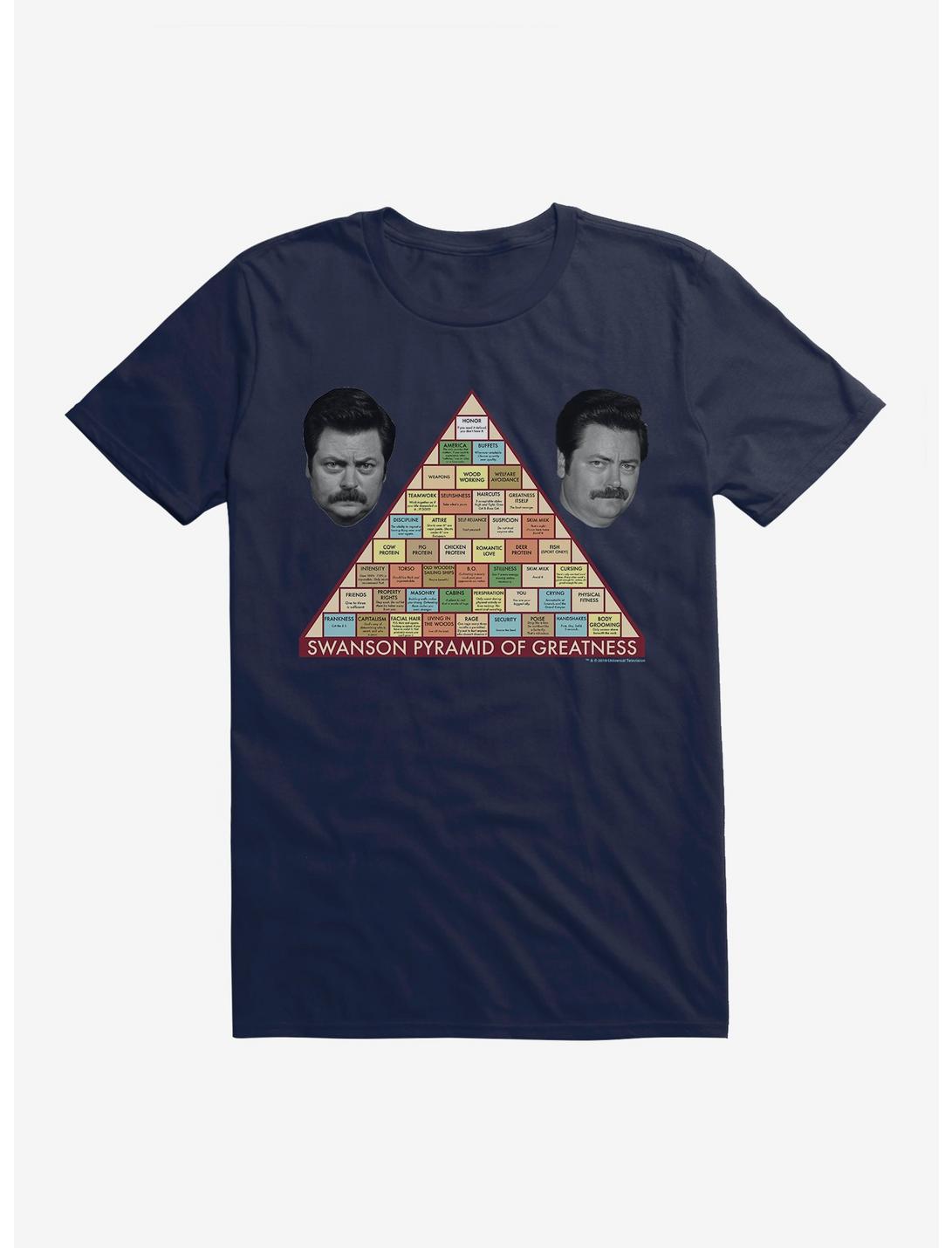 Parks And Recreation Swanson Pyramid Of Greatness T-Shirt, MIDNIGHT NAVY, hi-res