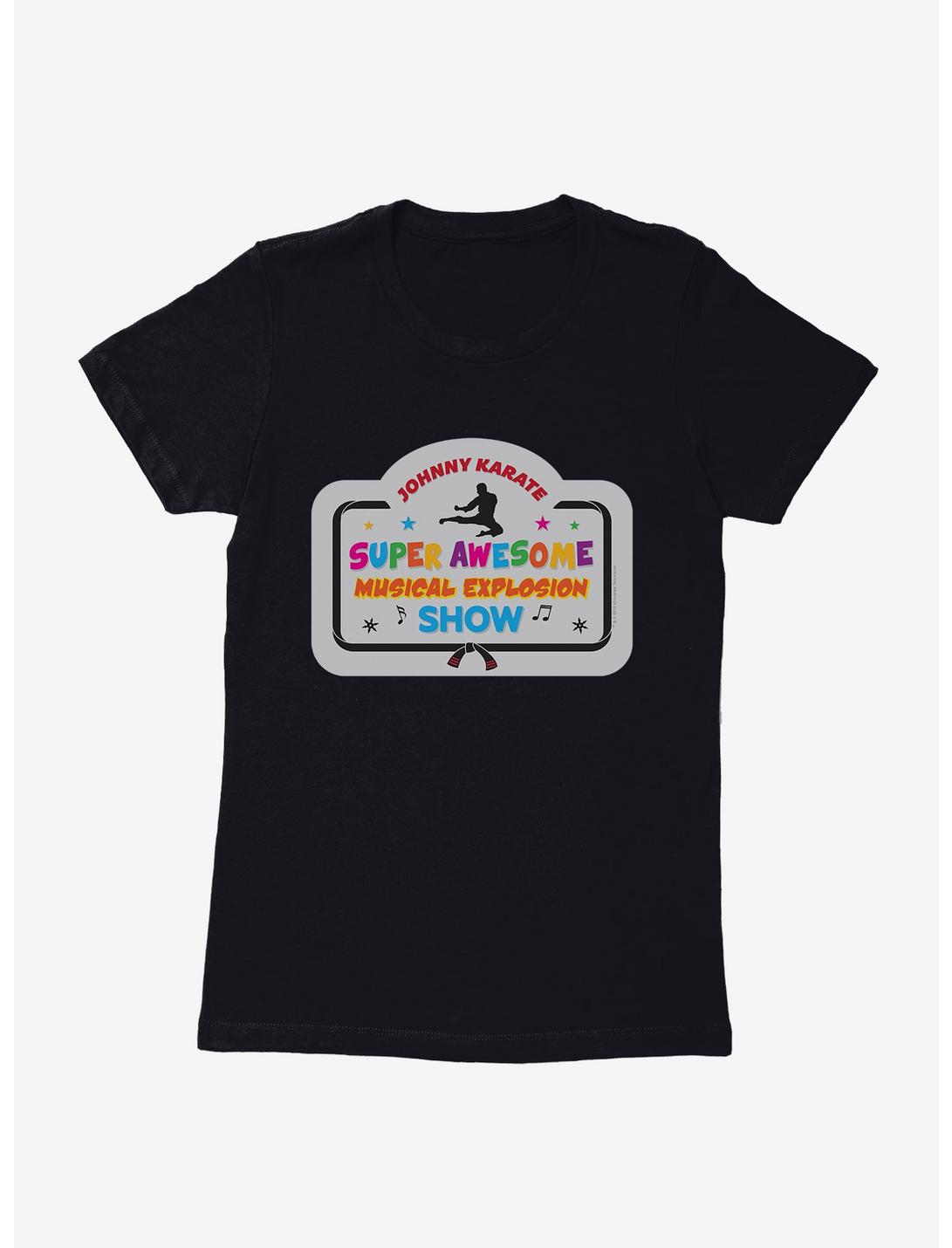 Parks And Recreation Johnny Karate Show Banner Womens T-Shirt, BLACK, hi-res