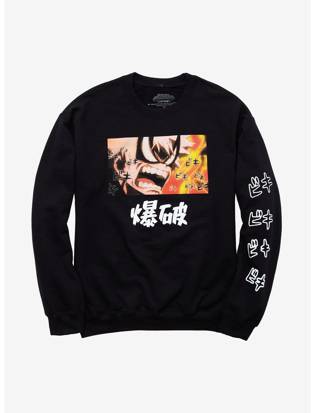 My Hero Academia Bakugo Explosion Sweatshirt, BLACK, hi-res
