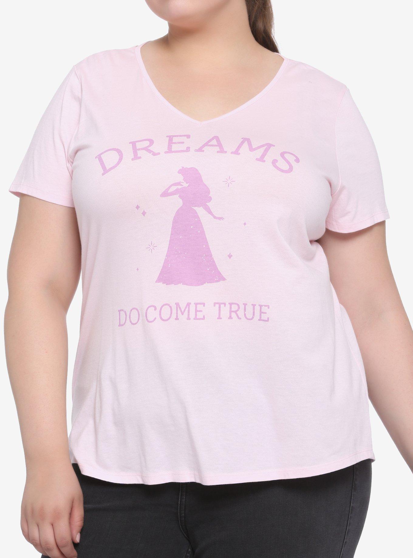 Disney Sleeping Beauty Dreams Do Come True Strappy Back Girls T-Shirt Plus Size, PINK, hi-res