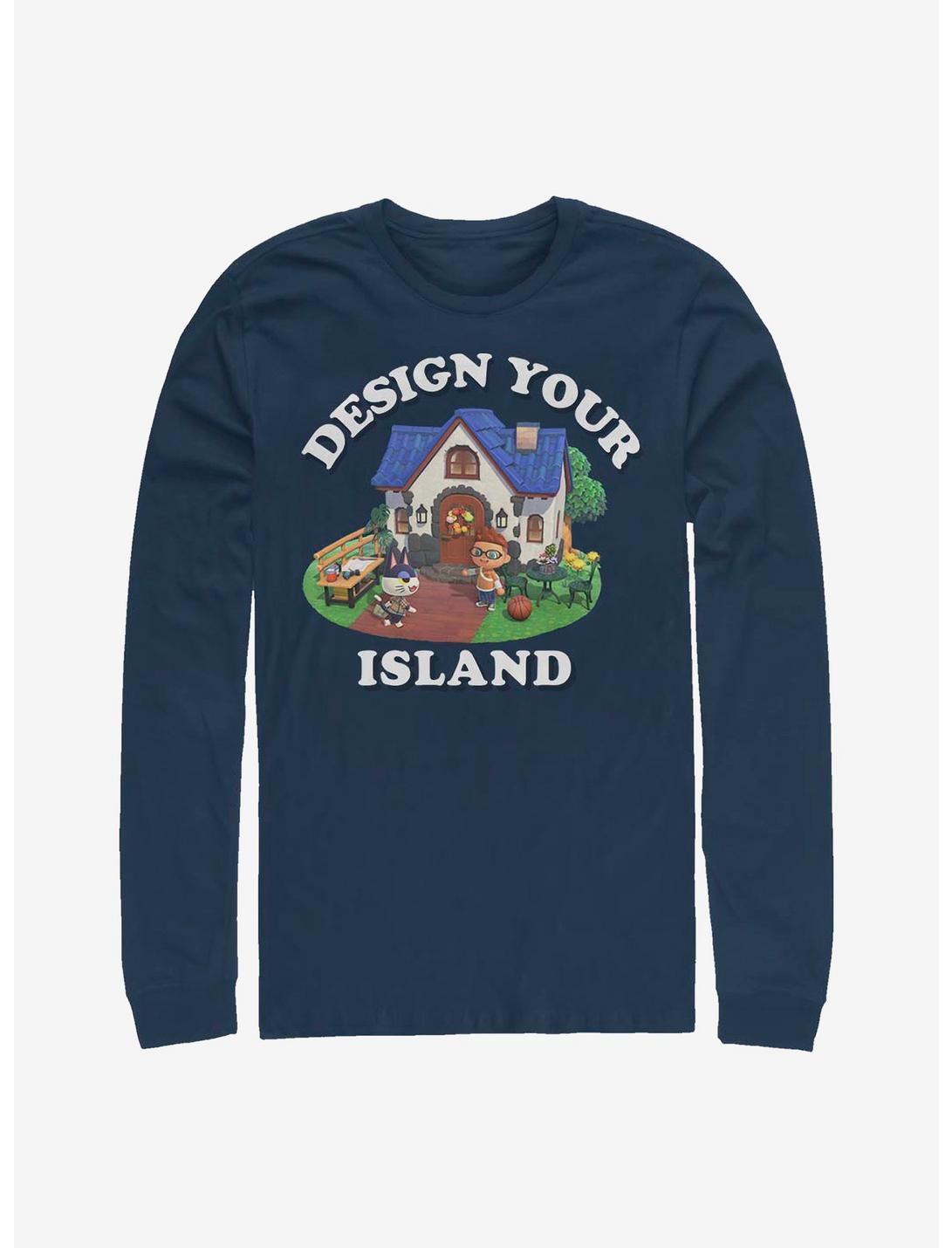 Animal Crossing: New Horizons Design Your Island Long-Sleeve T-Shirt, NAVY, hi-res