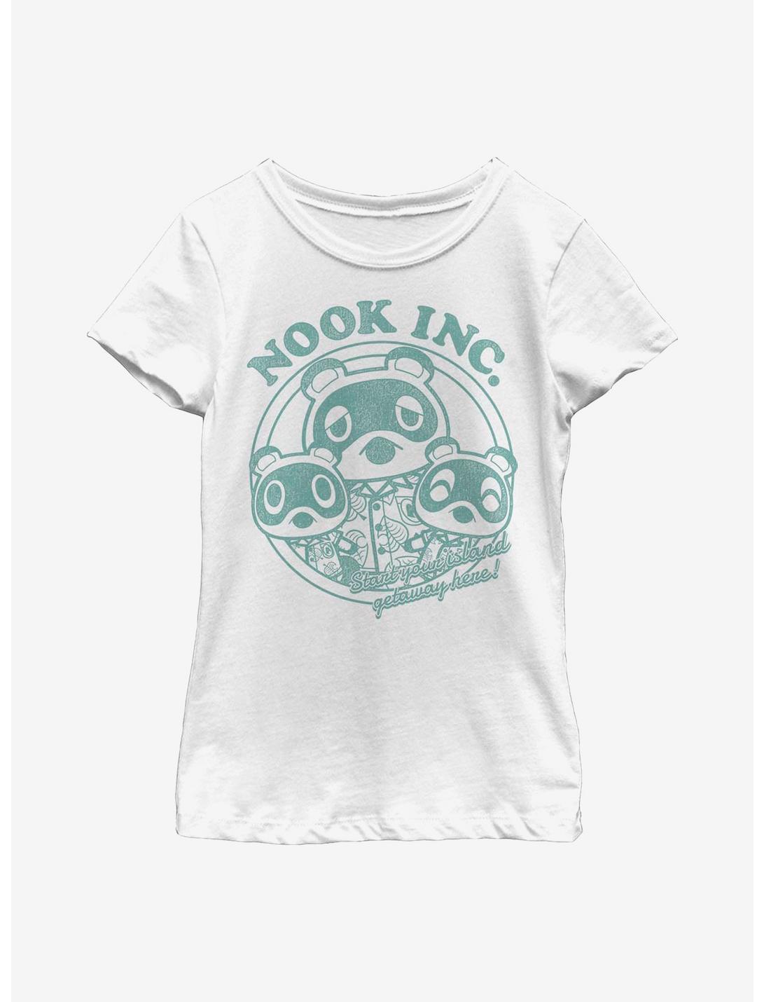Animal Crossing: New Horizons Nook Inc. Getaway Youth Girls T-Shirt, WHITE, hi-res