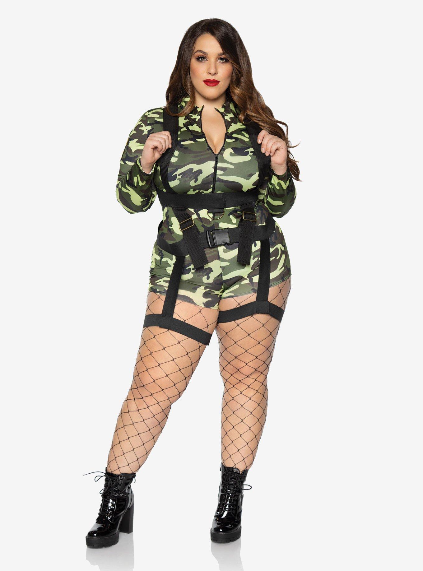 Crop Top - Army Camouflage Long Sleeve (Junior and Junior Plus Sizes)