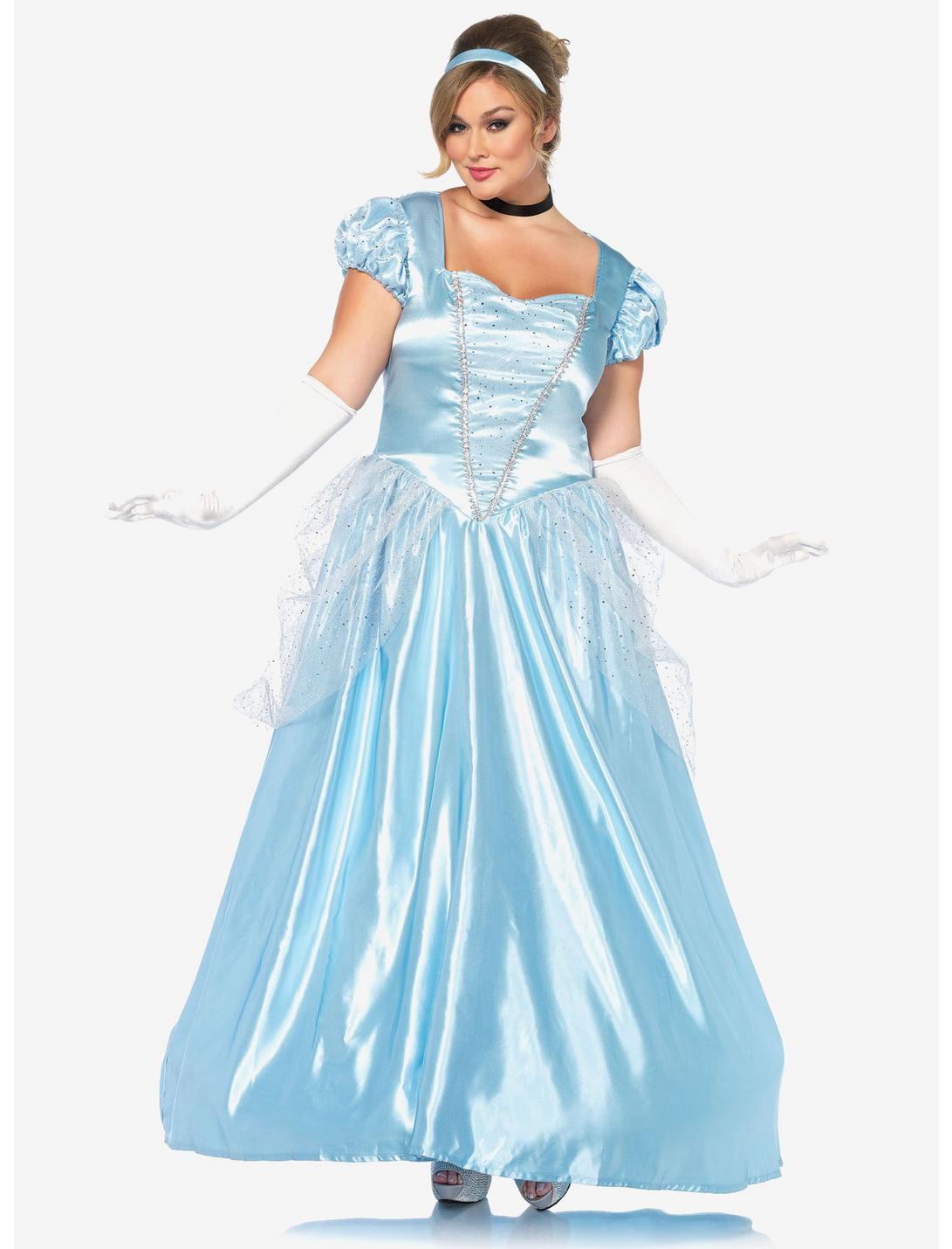3 Piece Classic Princess Costume Plus Size, BLUE, hi-res