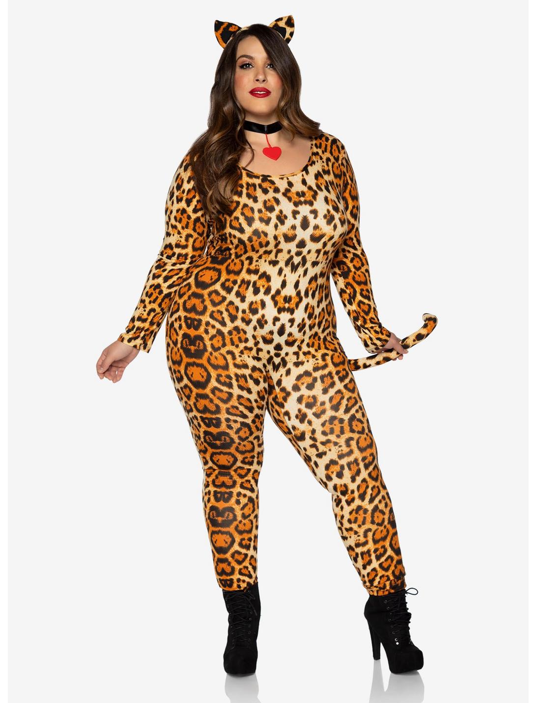 3 Piece Cougar Costume Plus Size, YELLOW, hi-res