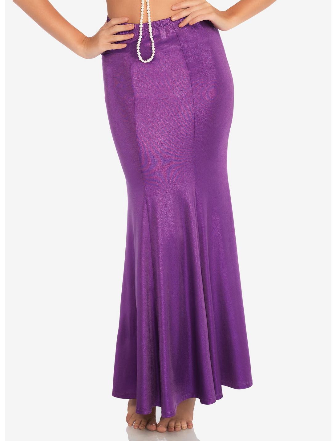 Purple Shimmer Spandex Mermaid Skirt Plus Size, PURPLE, hi-res