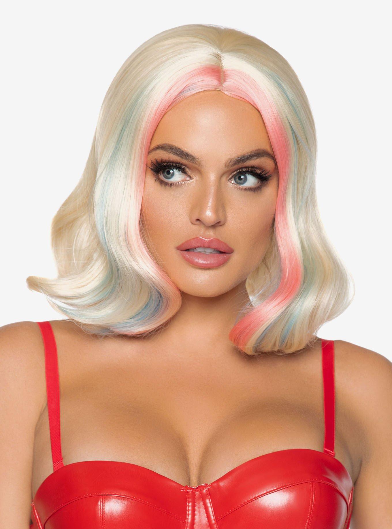 Harley Wavy Bob Wig Blonde, , hi-res